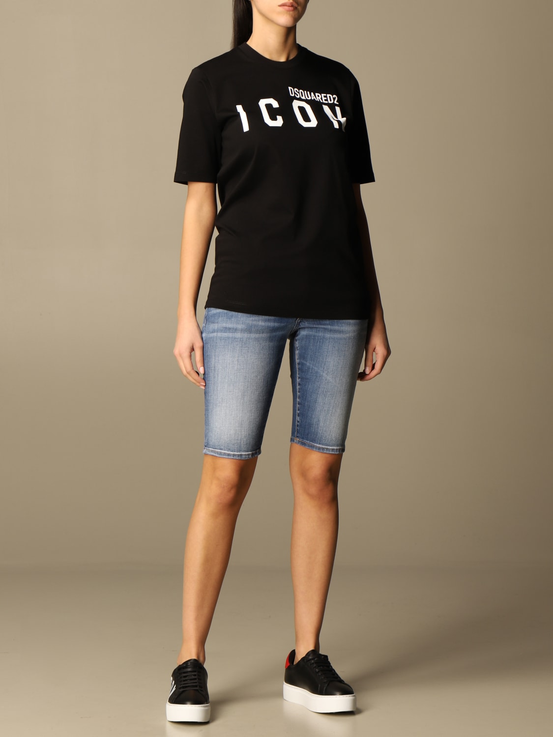 DSQUARED2 T-SHIRT: Dsquared2 cotton T-shirt with Icon logo, Black - Img 2