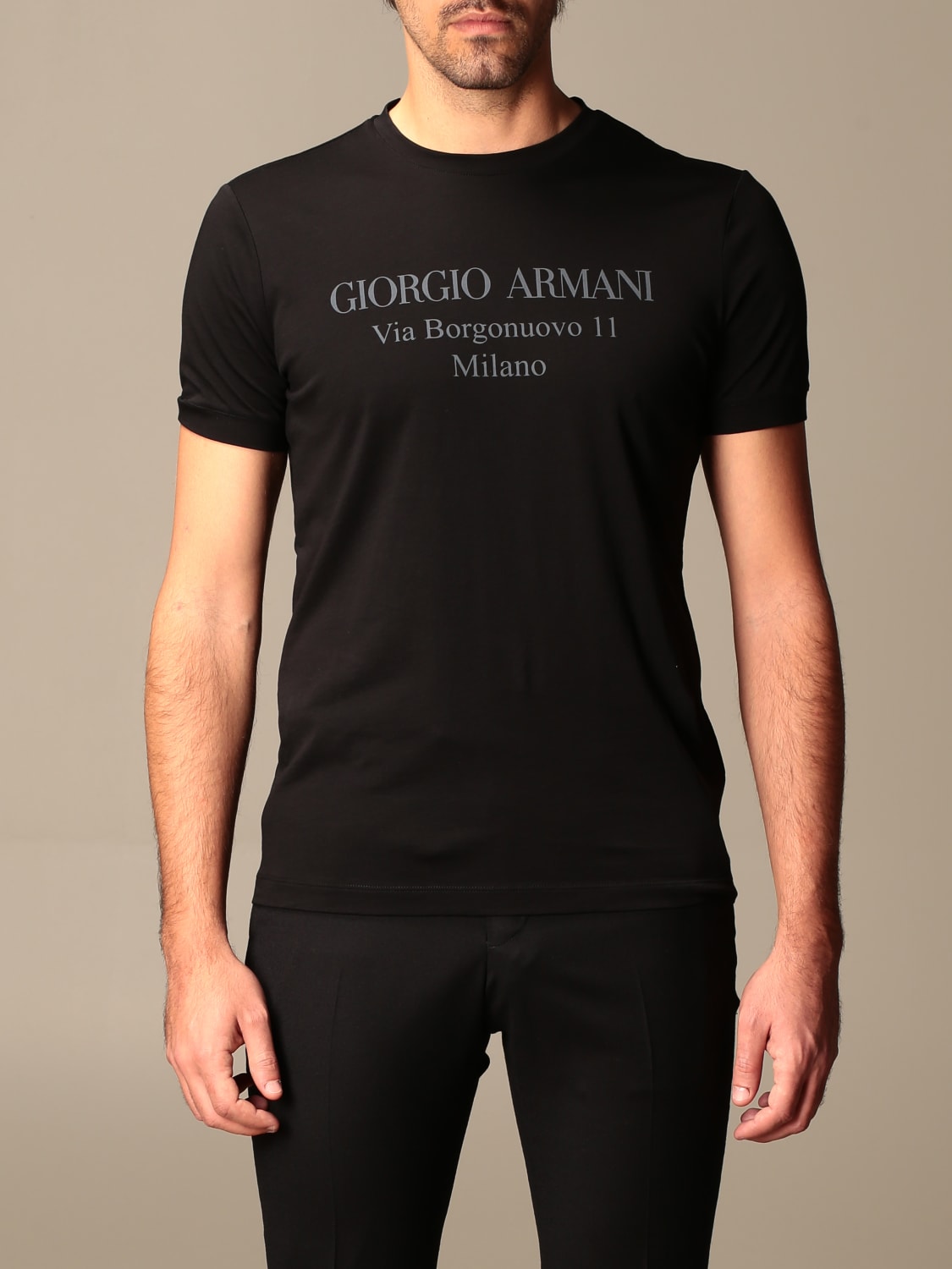 GIORGIO ARMANI：Tシャツ メンズ - ブラック | GIGLIO.COMオンラインの ...