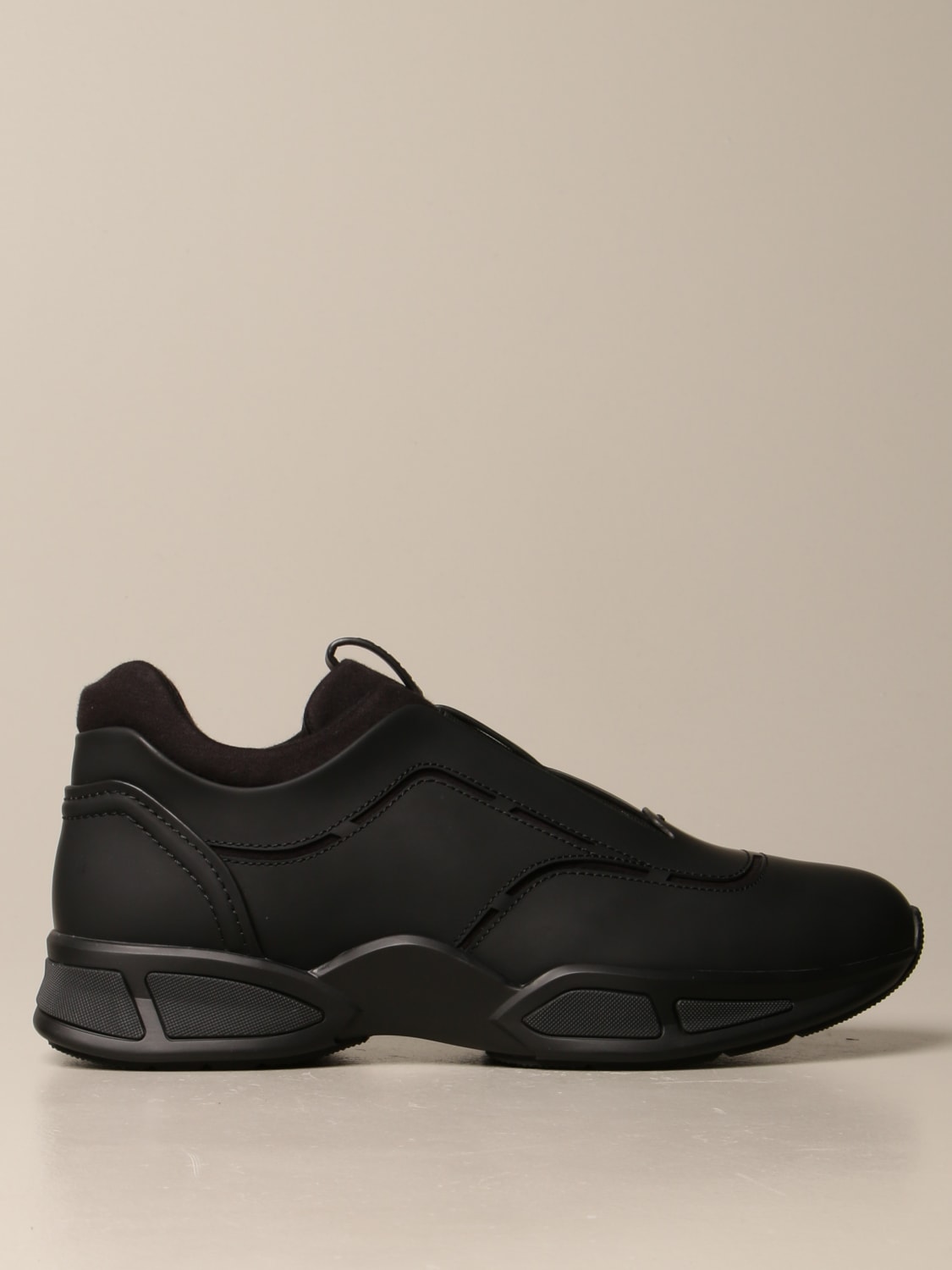 Z ZEGNA: Sprinter sneakers in rubberized leather - Black | Z Zegna ...