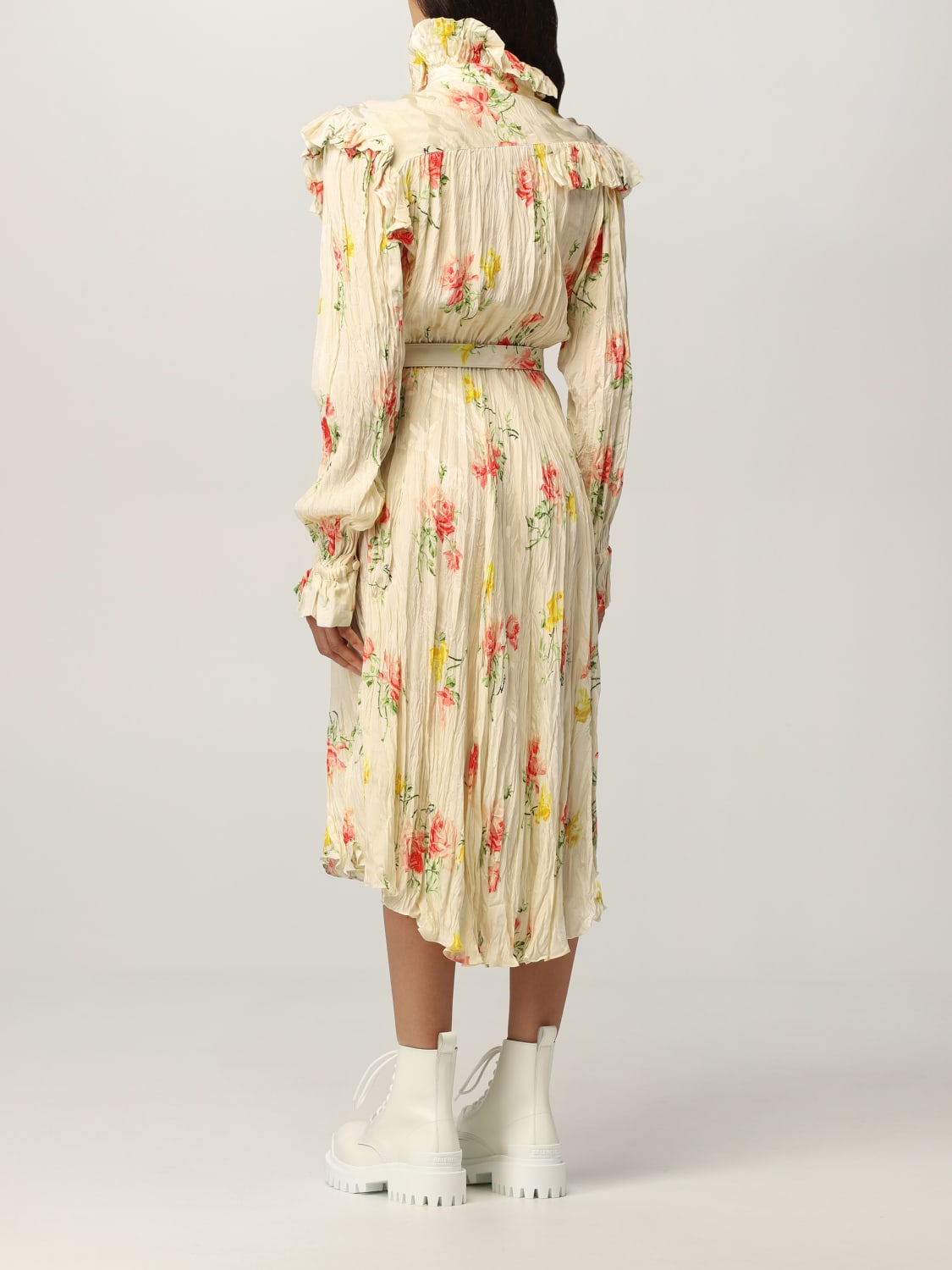 BALENCIAGA DRESS: Balenciaga dress in floral patterned silk, Pink - Img 3