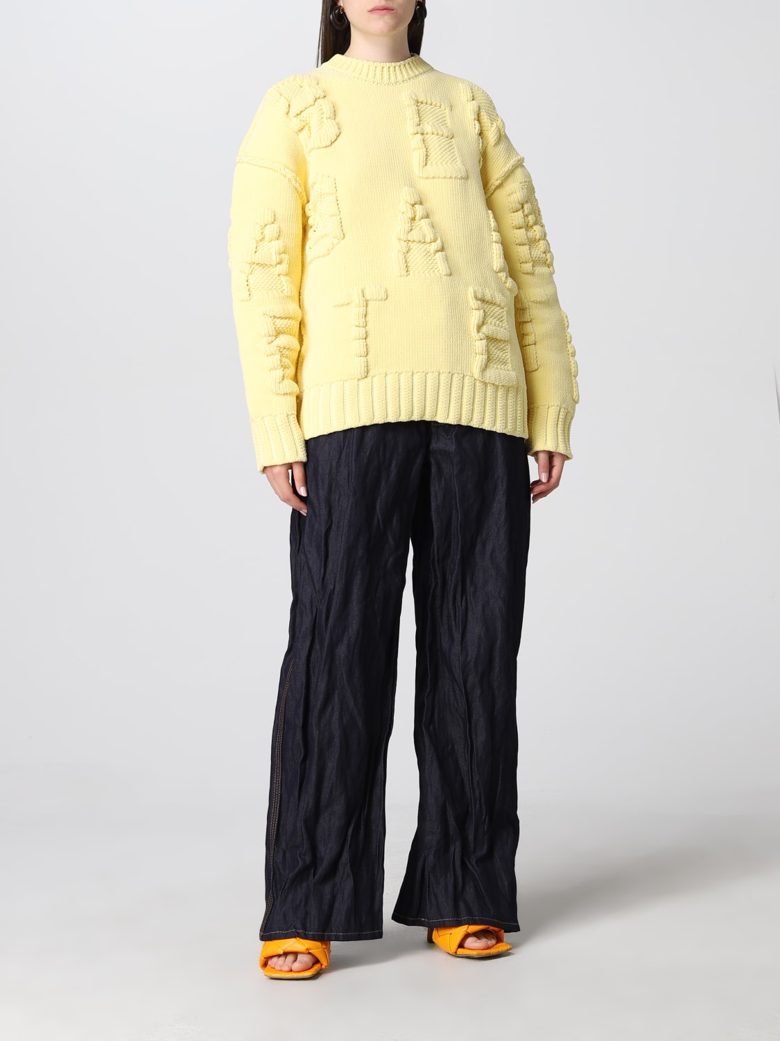 BOTTEGA VENETA PULLOVER: Bottega Veneta Pullover aus Nylon mit Logo, Zitronengelb - Img 2