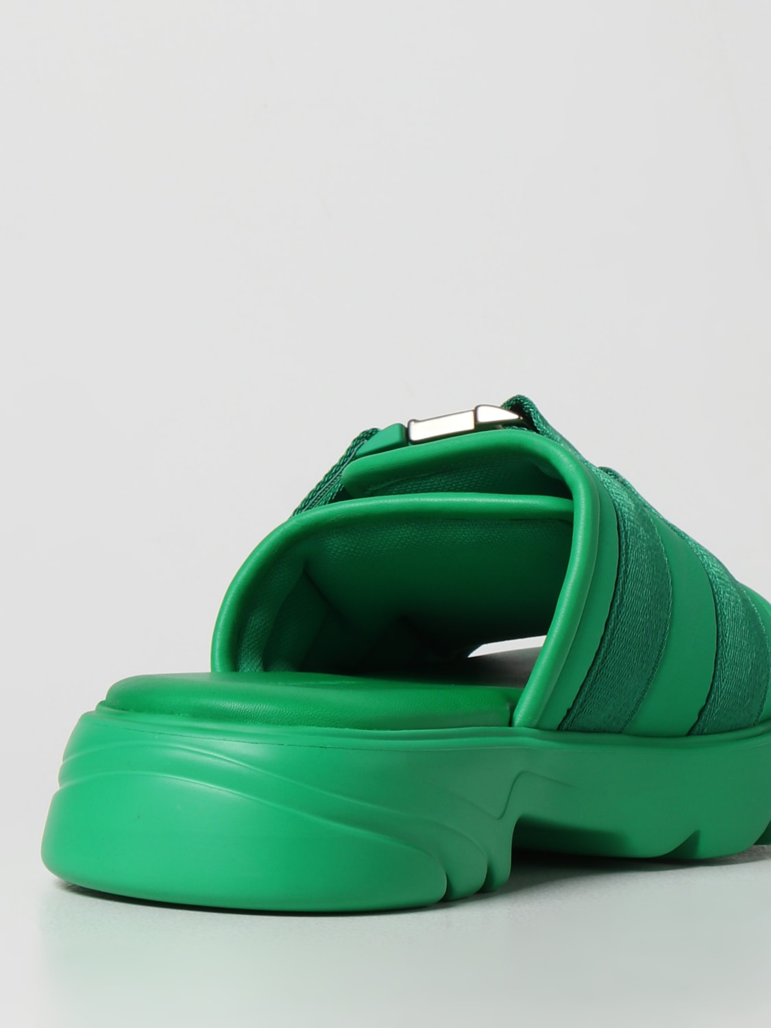 BOTTEGA VENETA SANDALS: Bottega Veneta Flash rubber and canvas sandals, Green - Img 3