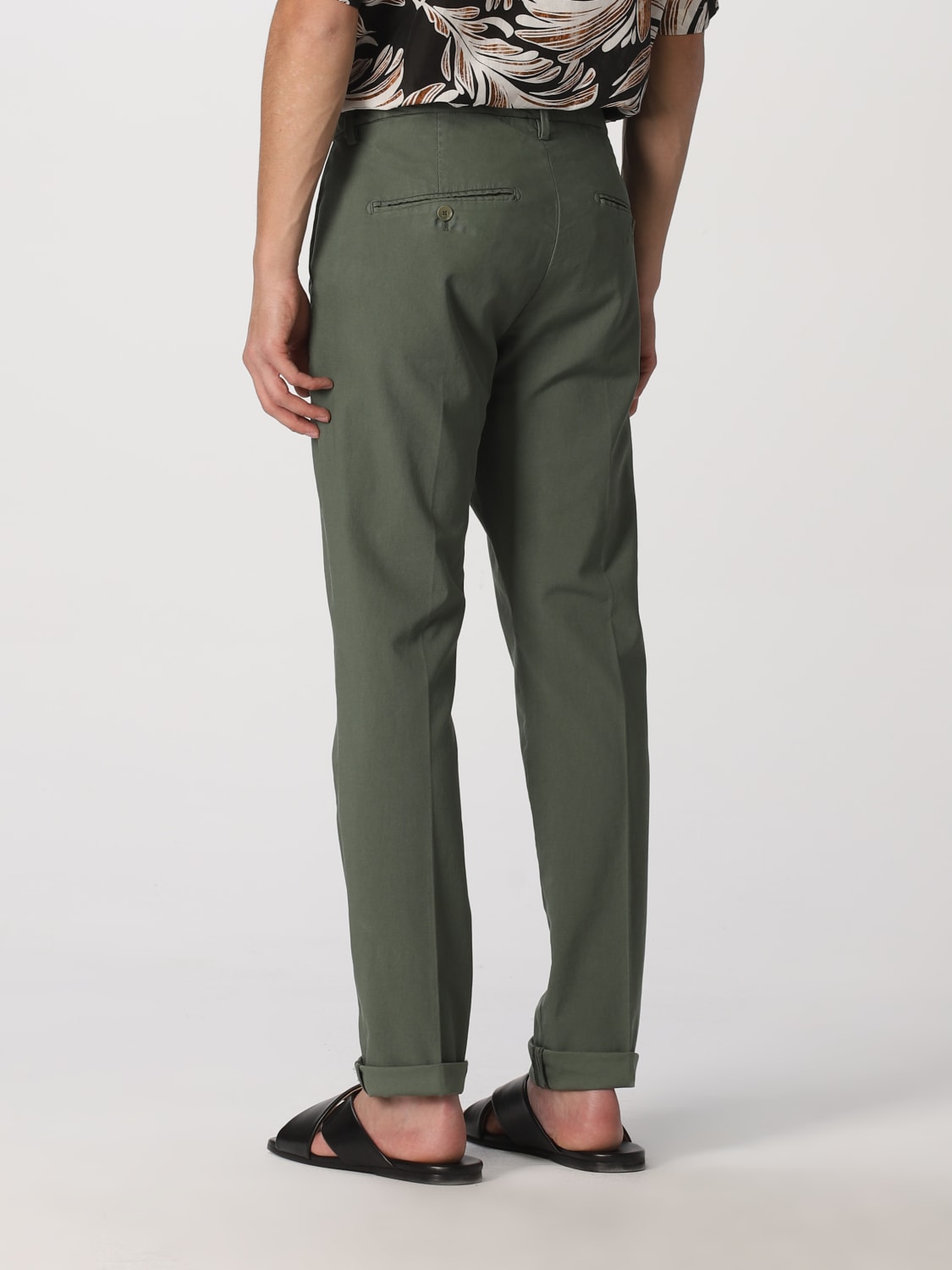 DONDUP PANTS: Gaubert Dondup trousers in stretch cotton, Military - Img 2