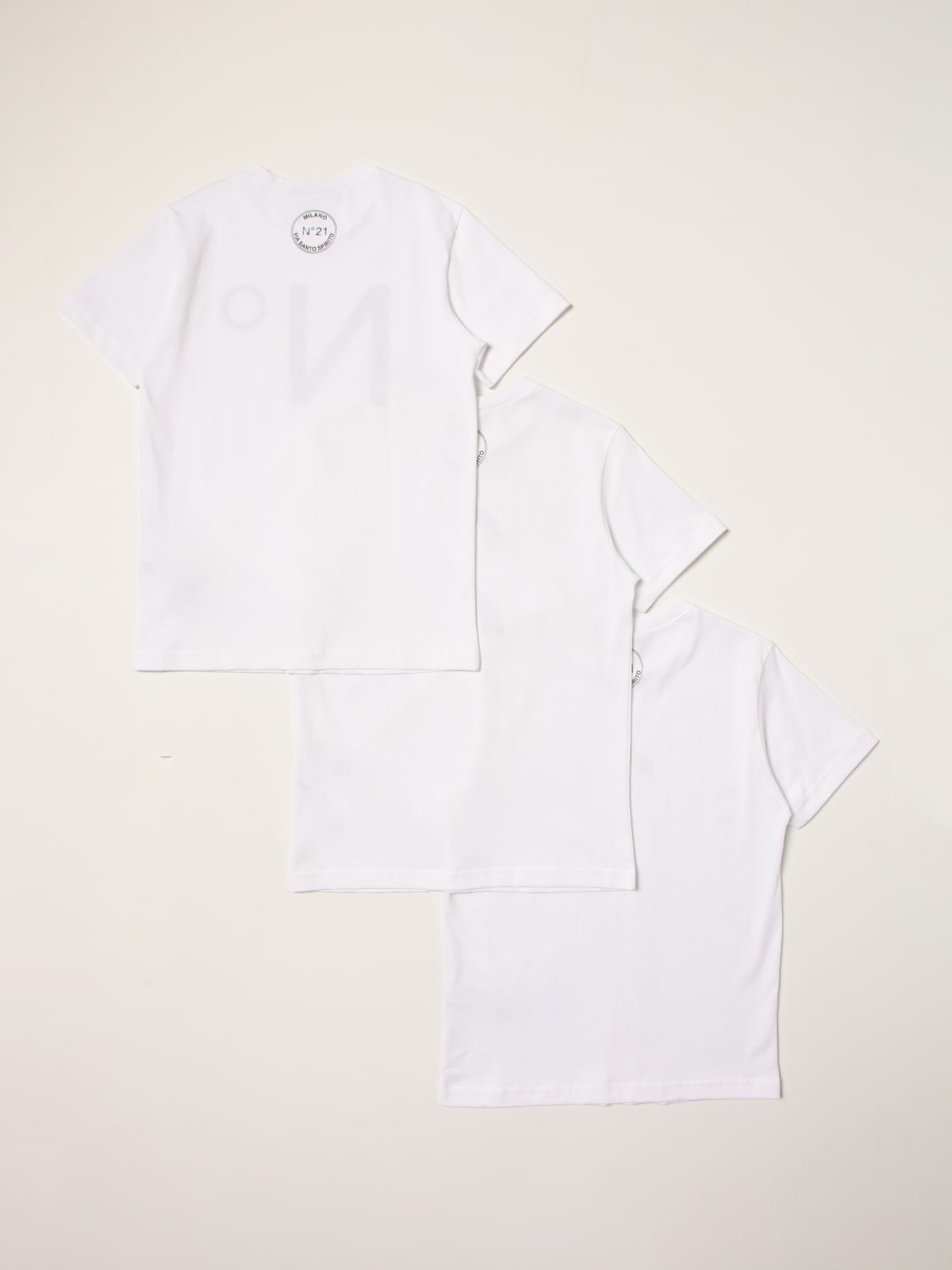 N° 21 T-SHIRT: Set of 3 N ° 21 cotton t-shirts, White - Img 2