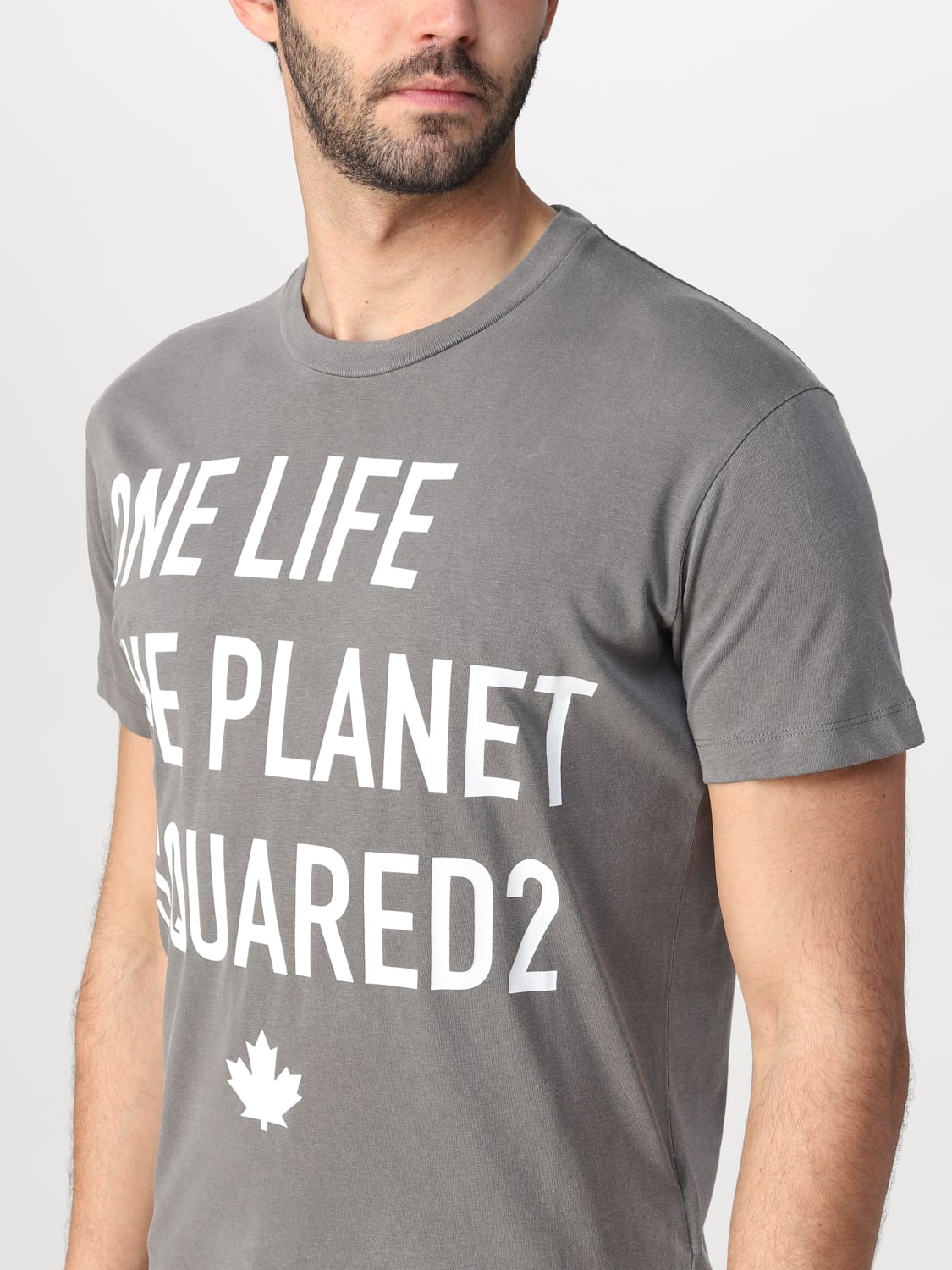 DSQUARED2 T-SHIRT: Dsquared2 One Life One Planet t-shirt with print, Grey - Img 3