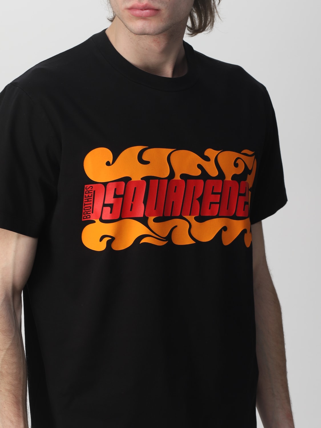 DSQUARED2 T-SHIRT: T-shirt Dsquared2 in cotone con stampa logo, Nero - Img 3