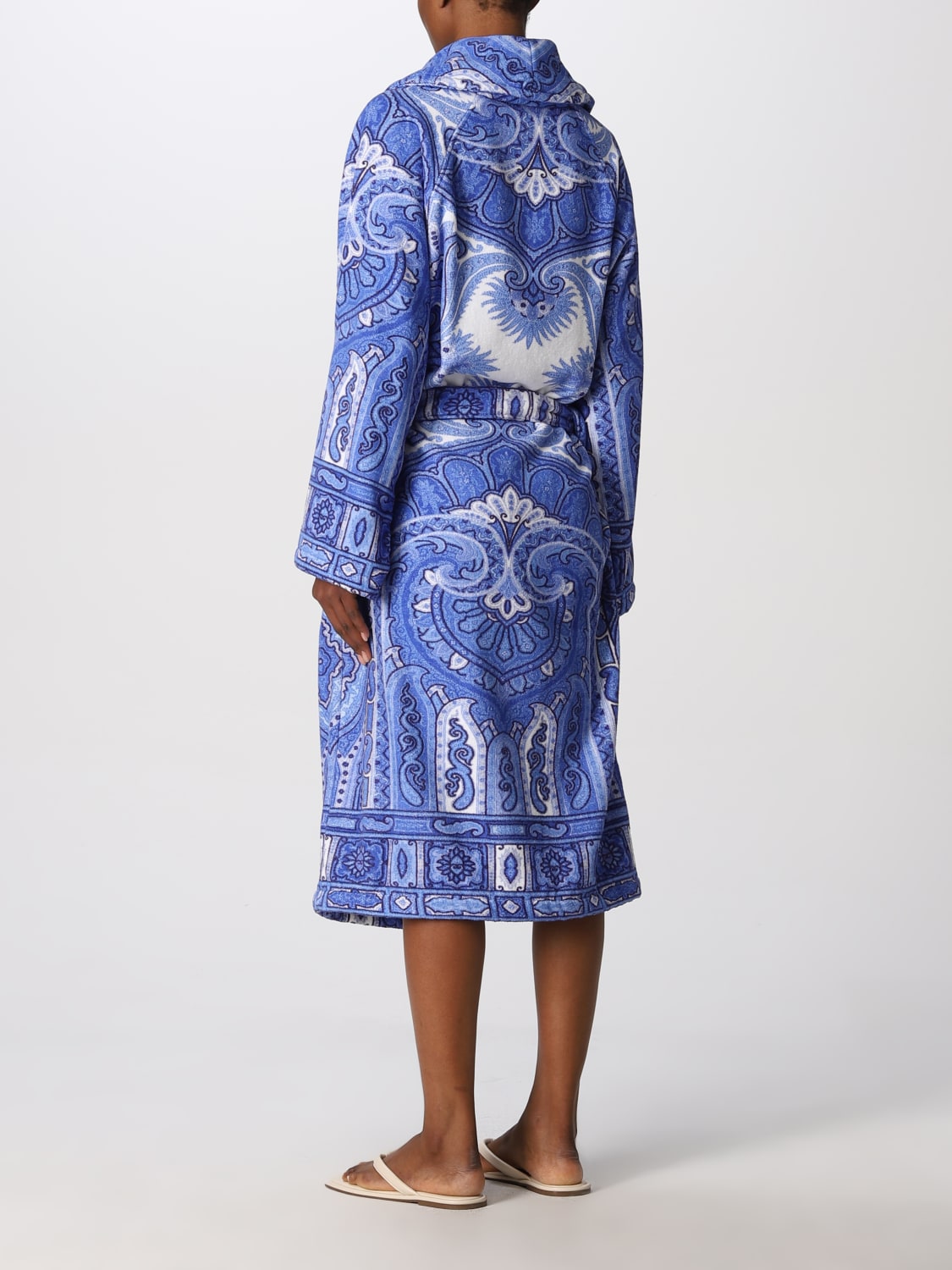 ETRO HOME BATHROBES: Etro Home cotton terry bathrobe, Blue - Img 2