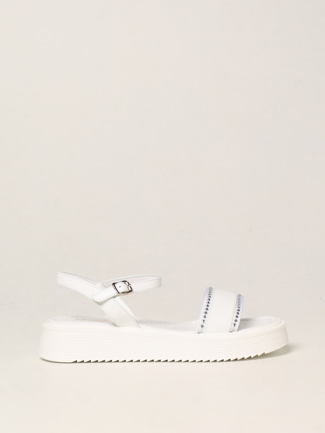 MONTELPARE TRADITION SHOES: Montelpare Tradition leather sandal, White - Img 1