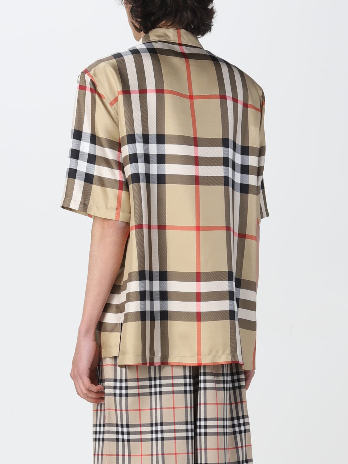 BURBERRY: tartan pattern shirt - Beige | Burberry shirt 8050279 online ...