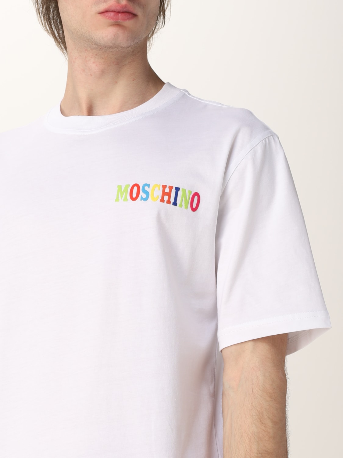 MOSCHINO COUTURE T-SHIRT: Moschino Couture T-Shirt aus Baumwolle mit Logo, Weiß - Img 3