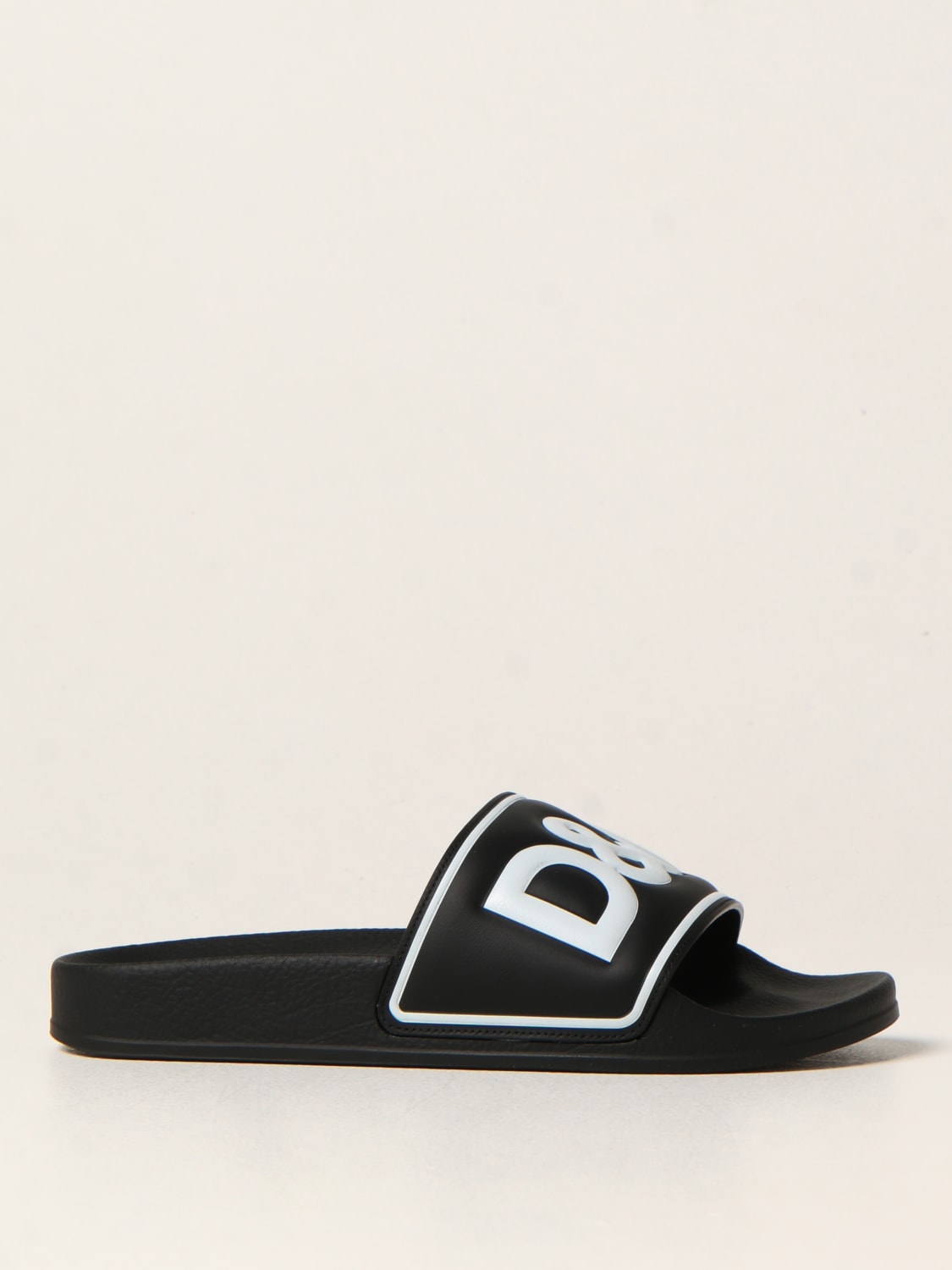 DOLCE & GABBANA ZAPATOS: Sandalias Dolce & Gabbana con logo, Negro - Img 1