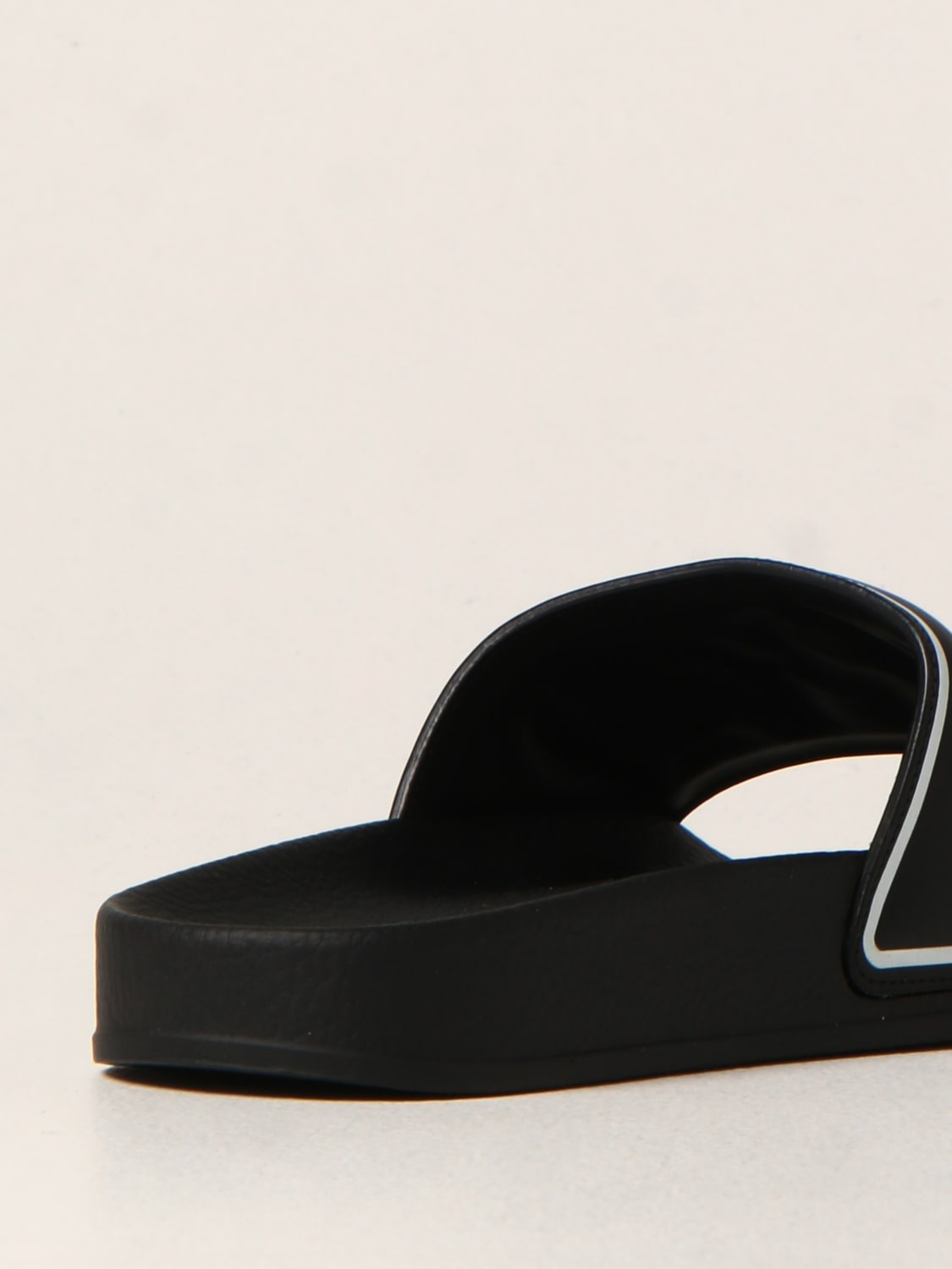 DOLCE & GABBANA SCARPE: Sandalo slide Dolce & Gabbana con logo, Nero - Img 3