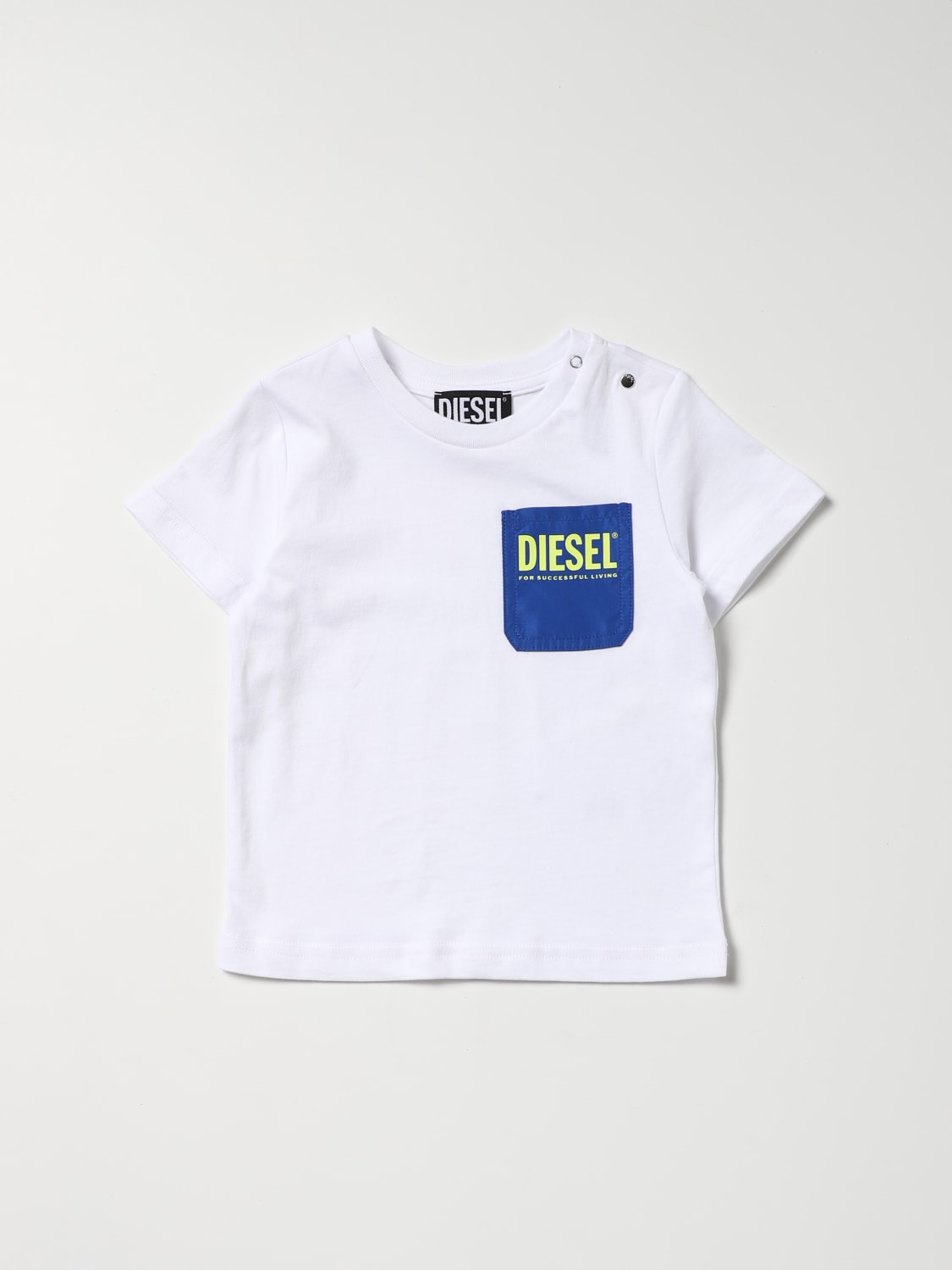 DIESEL T-SHIRT: T-shirt Diesel con tasca a toppa, Royal - Img 1