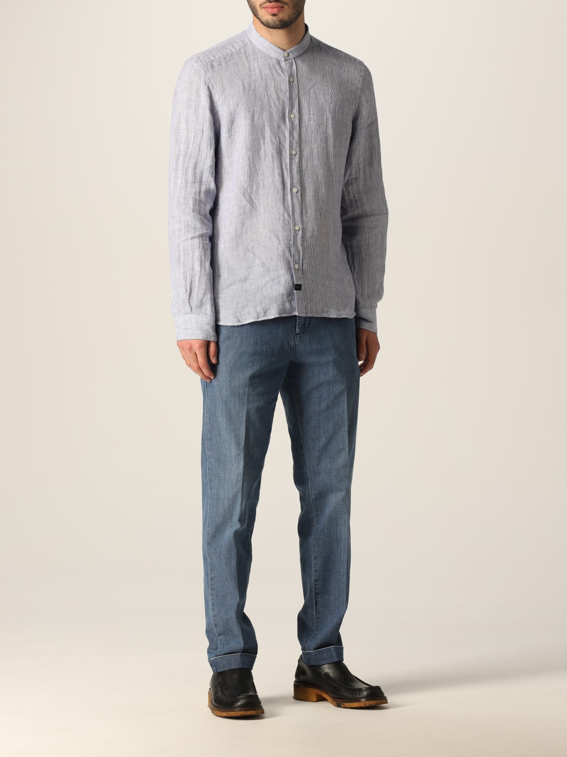 FAY SHIRT: Fay linen shirt, Sky Blue - Img 2