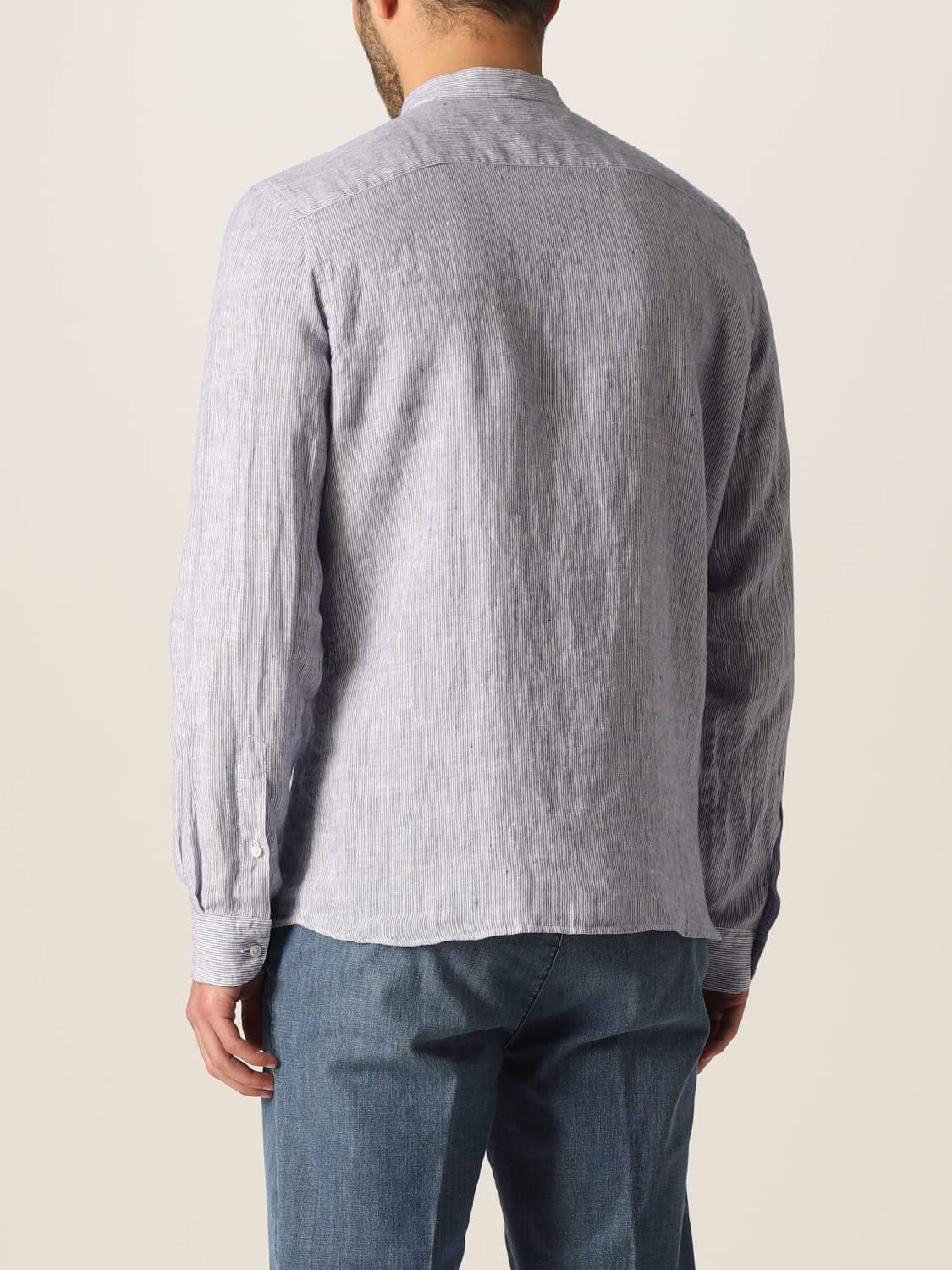 FAY SHIRT: Fay linen shirt, Sky Blue - Img 3