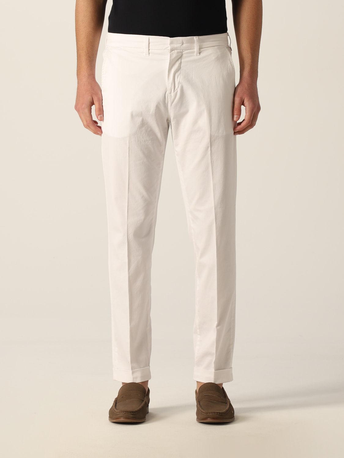 FAY PANTS: Fay pants in stretch cotton, White - Img 1