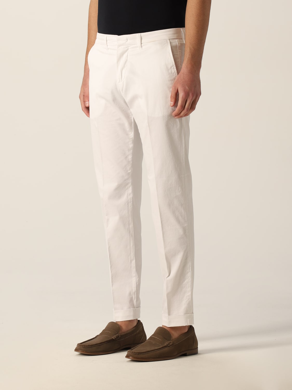 FAY PANTS: Fay pants in stretch cotton, White - Img 3