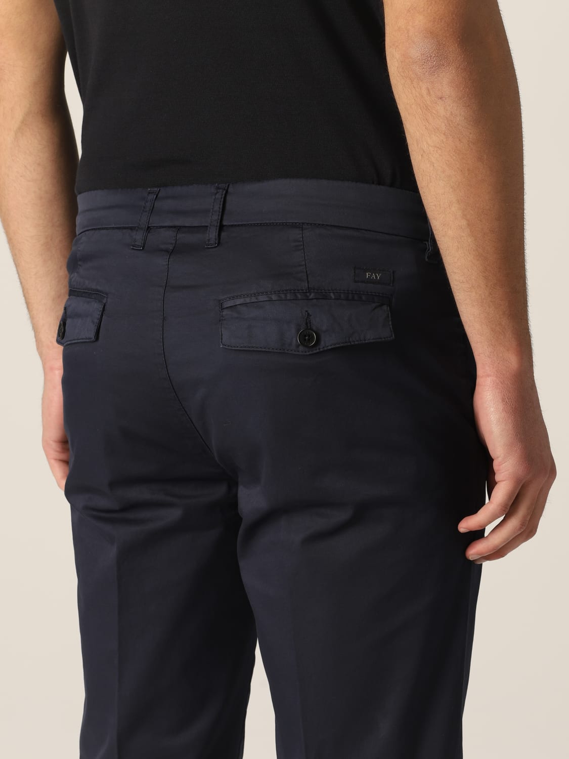 FAY 裤子: 裤子 男士 Fay, 蓝色 - Img 4