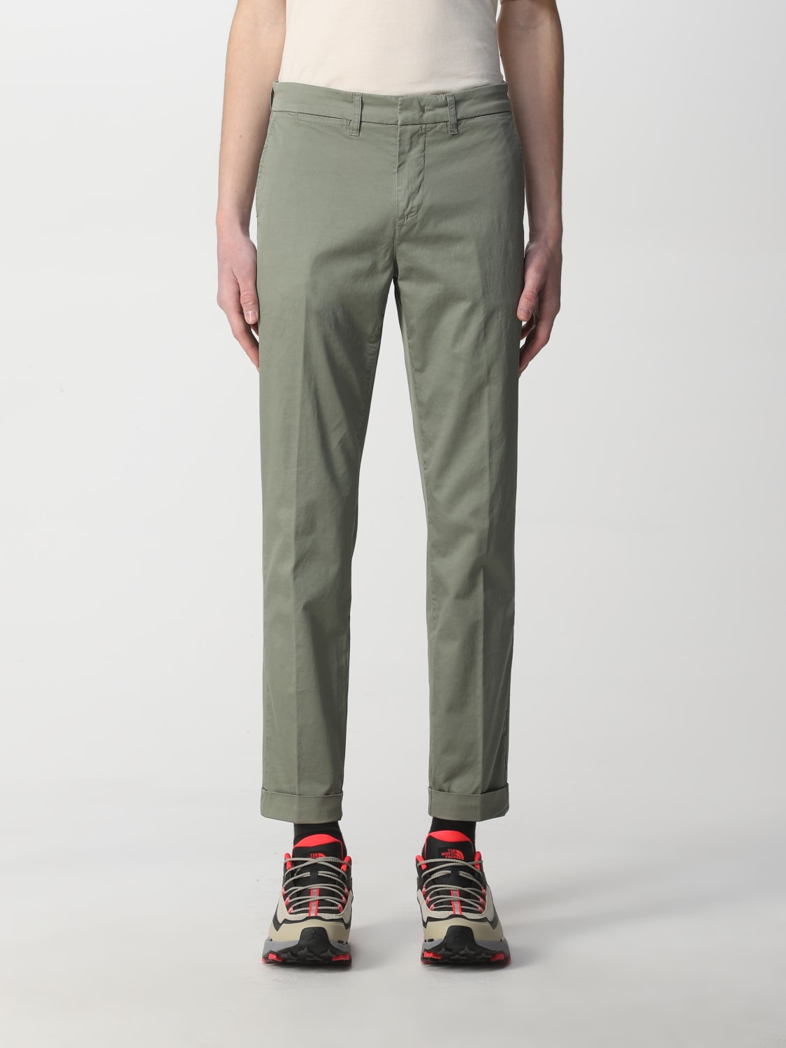 FAY PANTS: Fay pants in stretch cotton, Green - Img 1