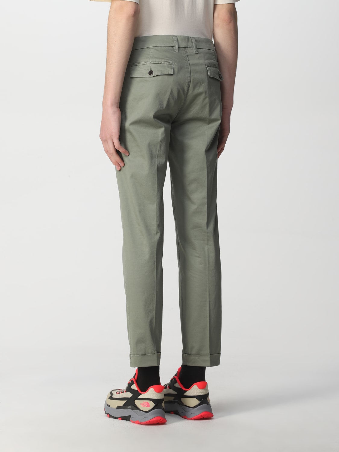 FAY PANTS: Fay pants in stretch cotton, Green - Img 2