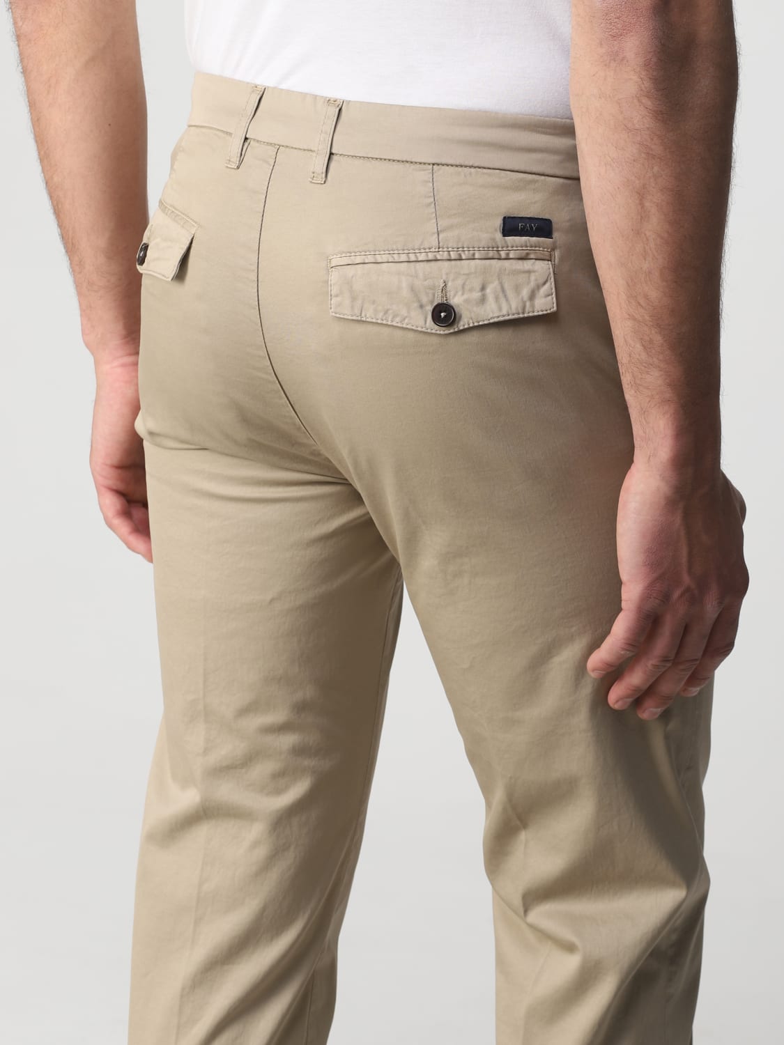 FAY PANTS: Fay pants in stretch cotton, Rope - Img 3