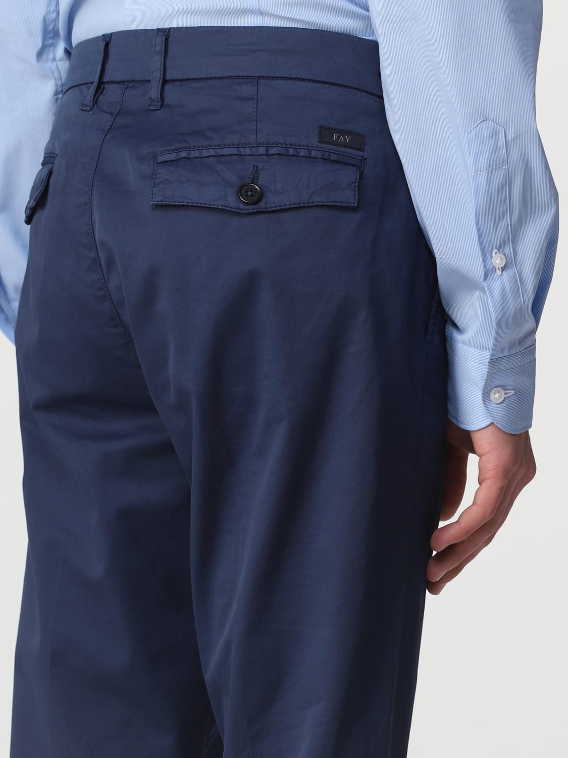 FAY PANTS: Fay pants in stretch cotton, Blue 1 - Img 3