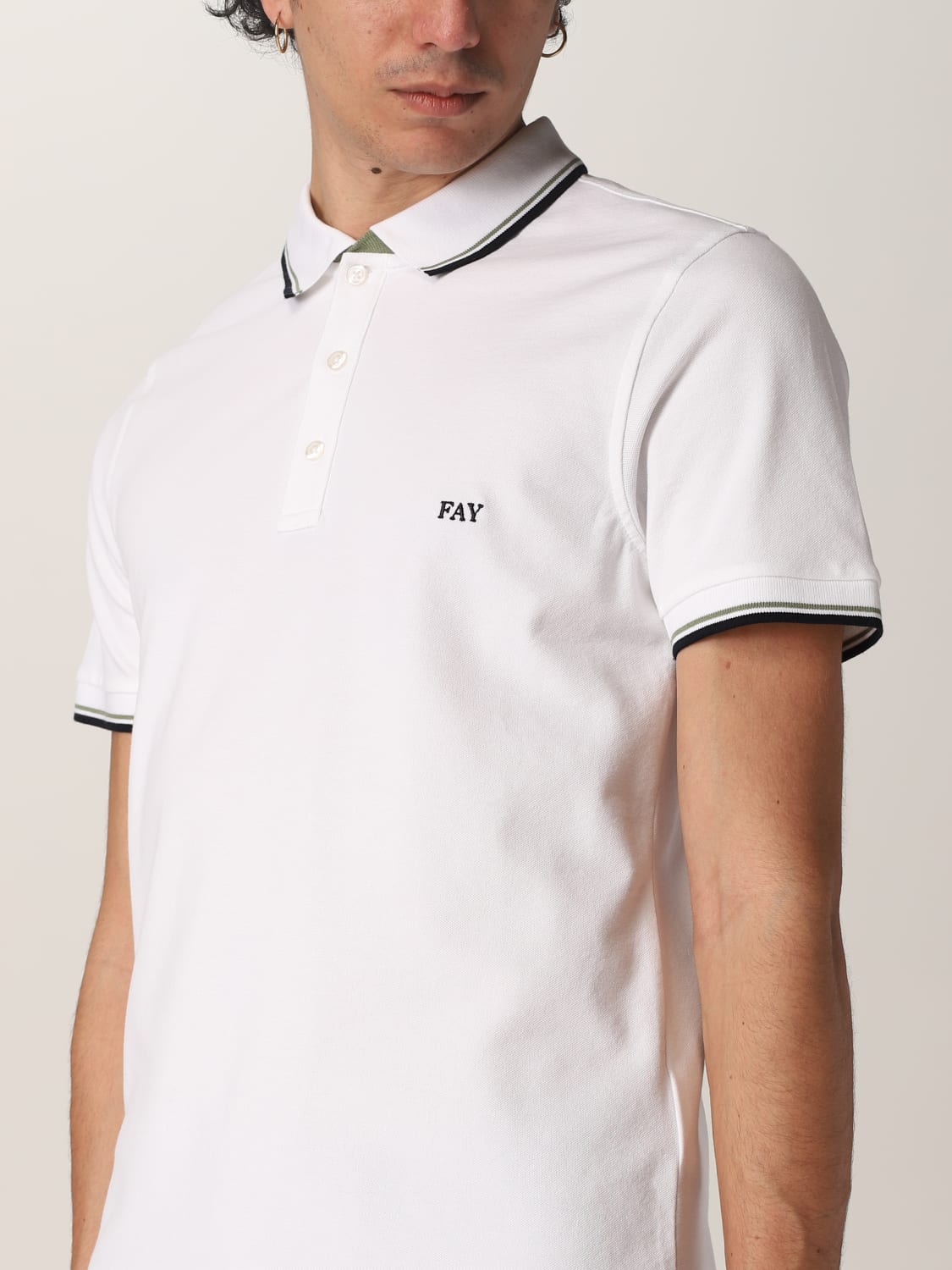 FAY POLO SHIRT: Fay polo shirt with embroidered logo, White - Img 3