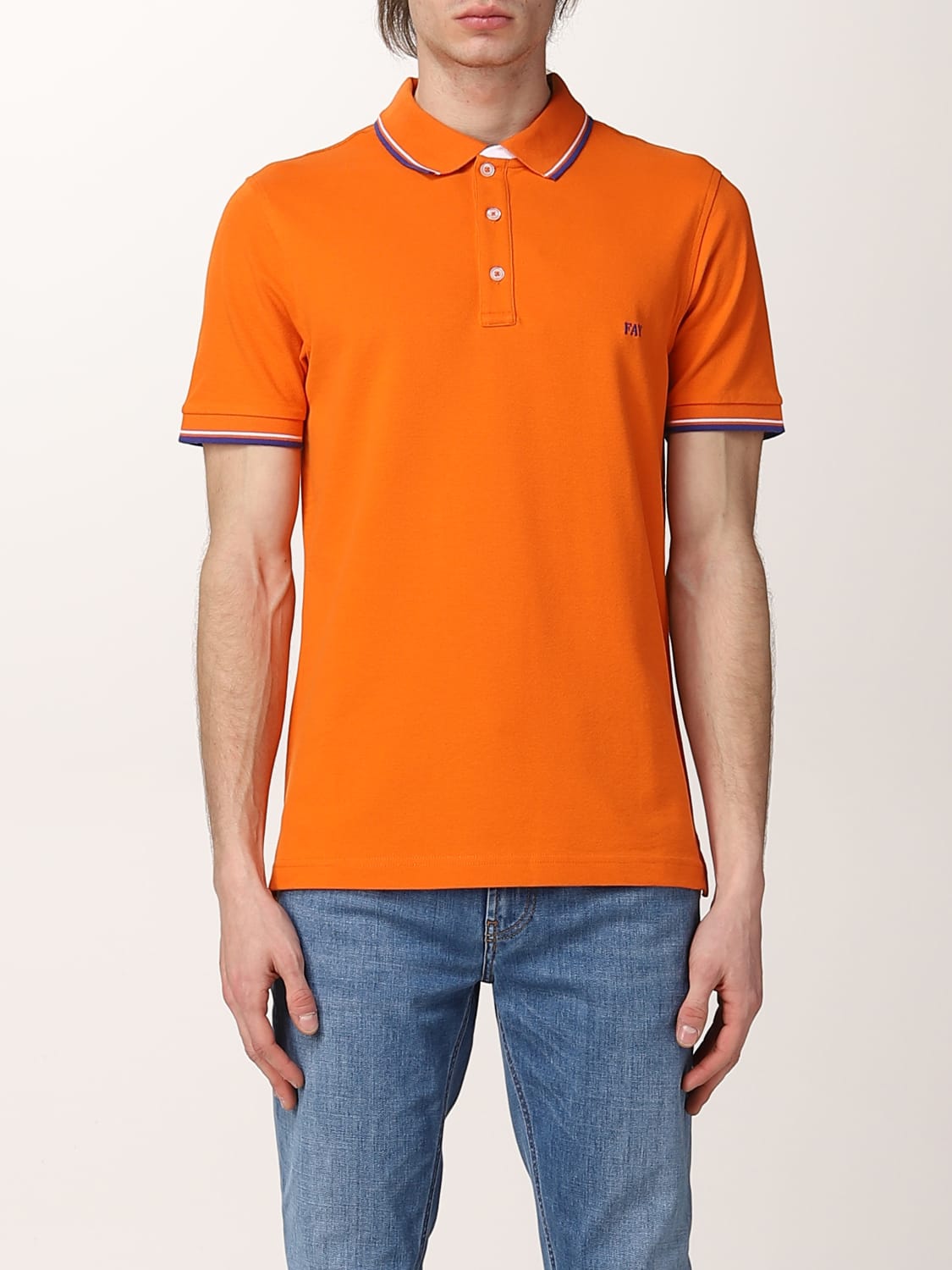 FAY POLO SHIRT: Fay polo shirt with embroidered logo, Yellow - Img 1