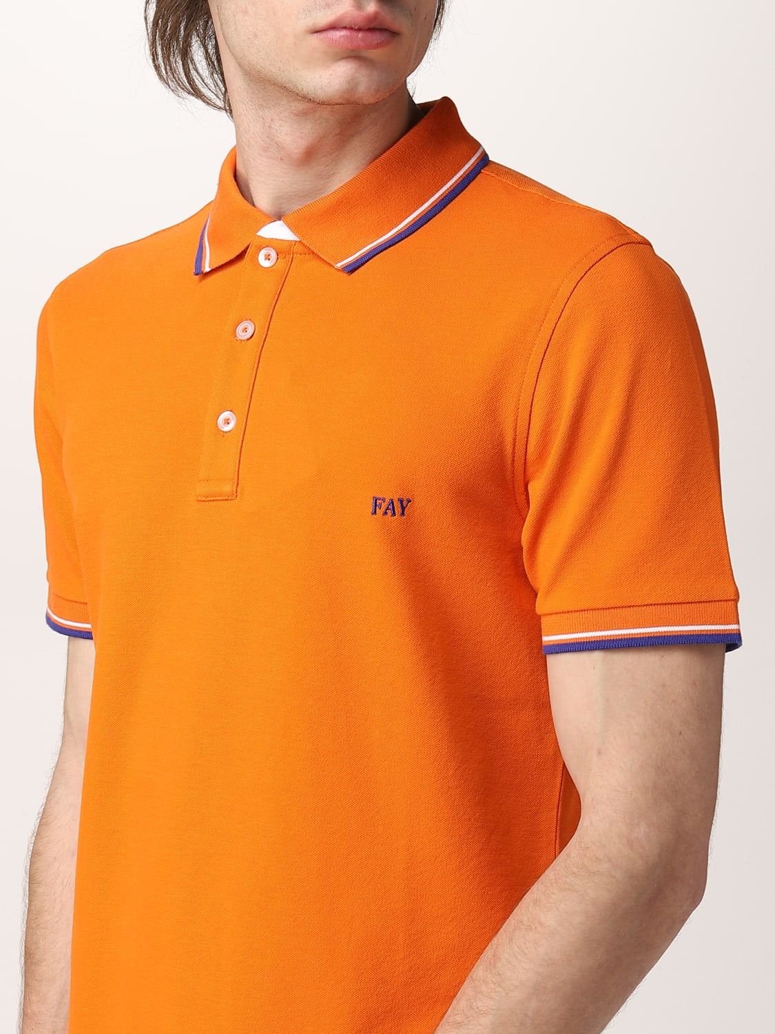 FAY POLO SHIRT: Fay polo shirt with embroidered logo, Yellow - Img 3