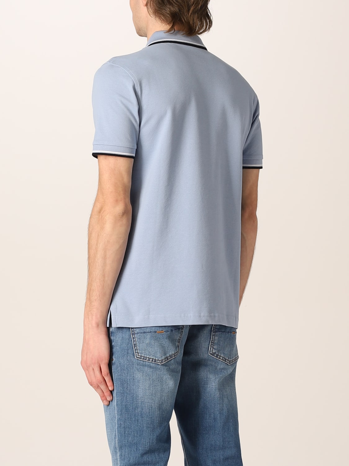 FAY POLO SHIRT: Fay polo shirt with embroidered logo, Gnawed Blue - Img 2