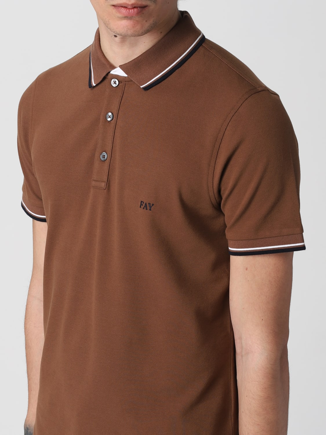 FAY POLO: Fay Herren Polo, Beige - Img 3