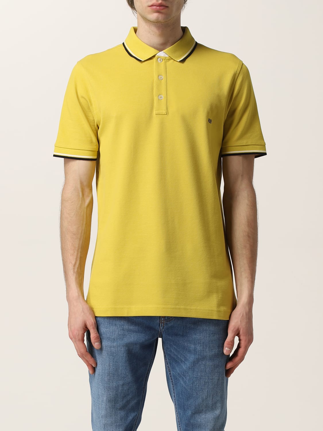 FAY POLO SHIRT: Fay polo shirt with embroidered logo, Straw Yellow - Img 1
