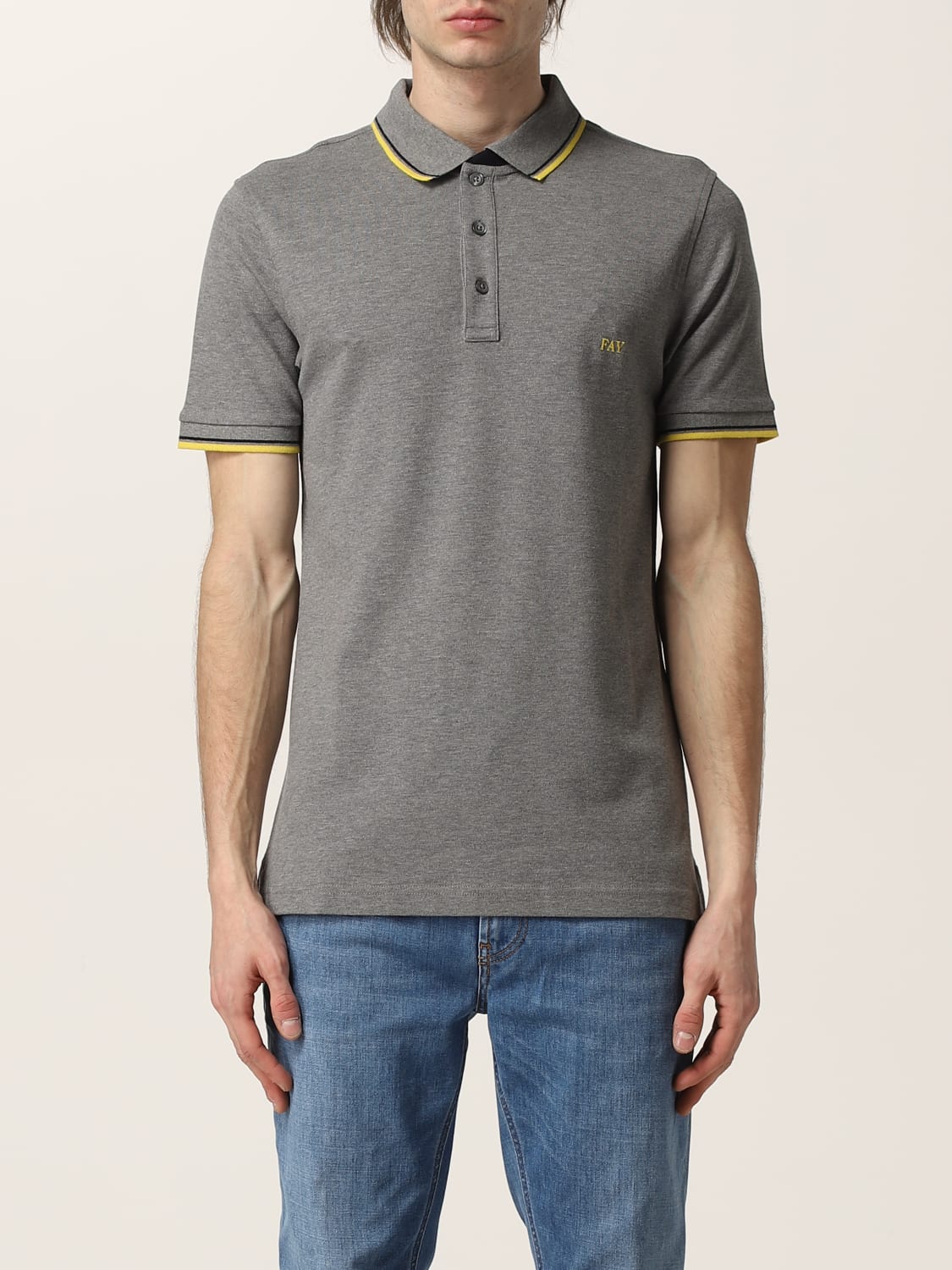 FAY POLO: Fay Herren Polo, Platinum - Img 1