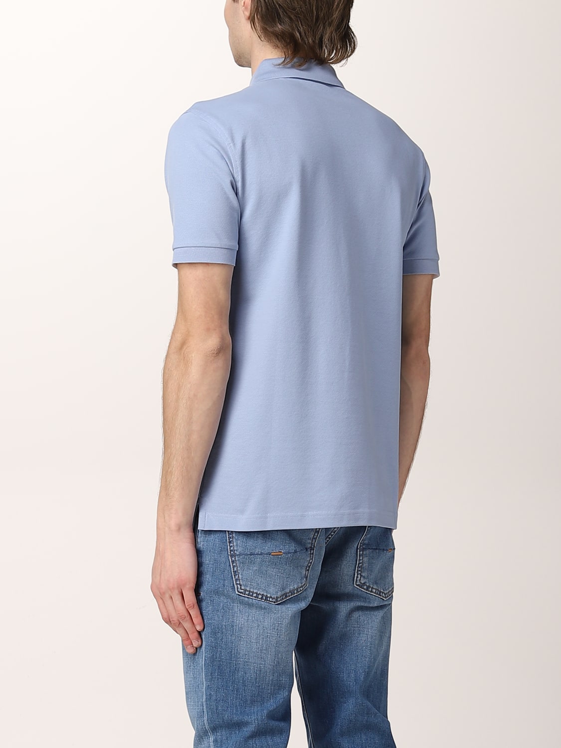 FAY POLO SHIRT: Fay stretch cotton polo shirt with logo, Gnawed Blue - Img 2