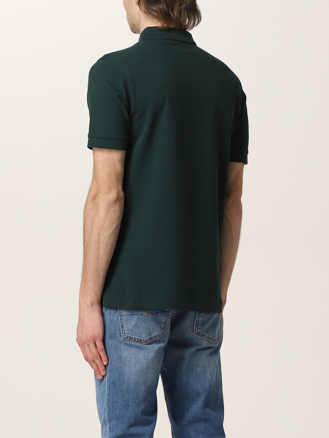 FAY POLO SHIRT: Fay stretch cotton polo shirt with logo, Green - Img 2