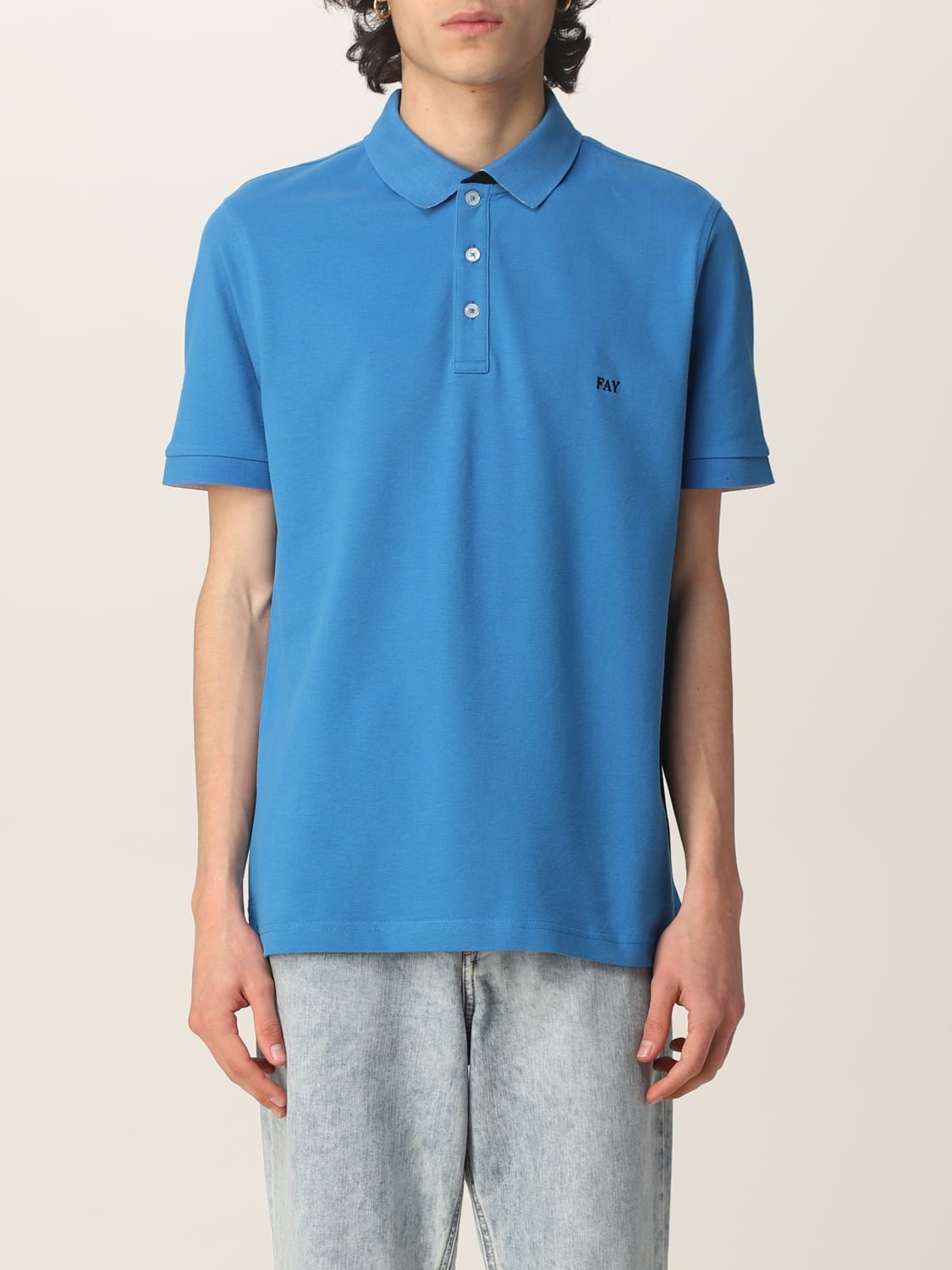 Giglio Polo Fay in cotone stretch con logo