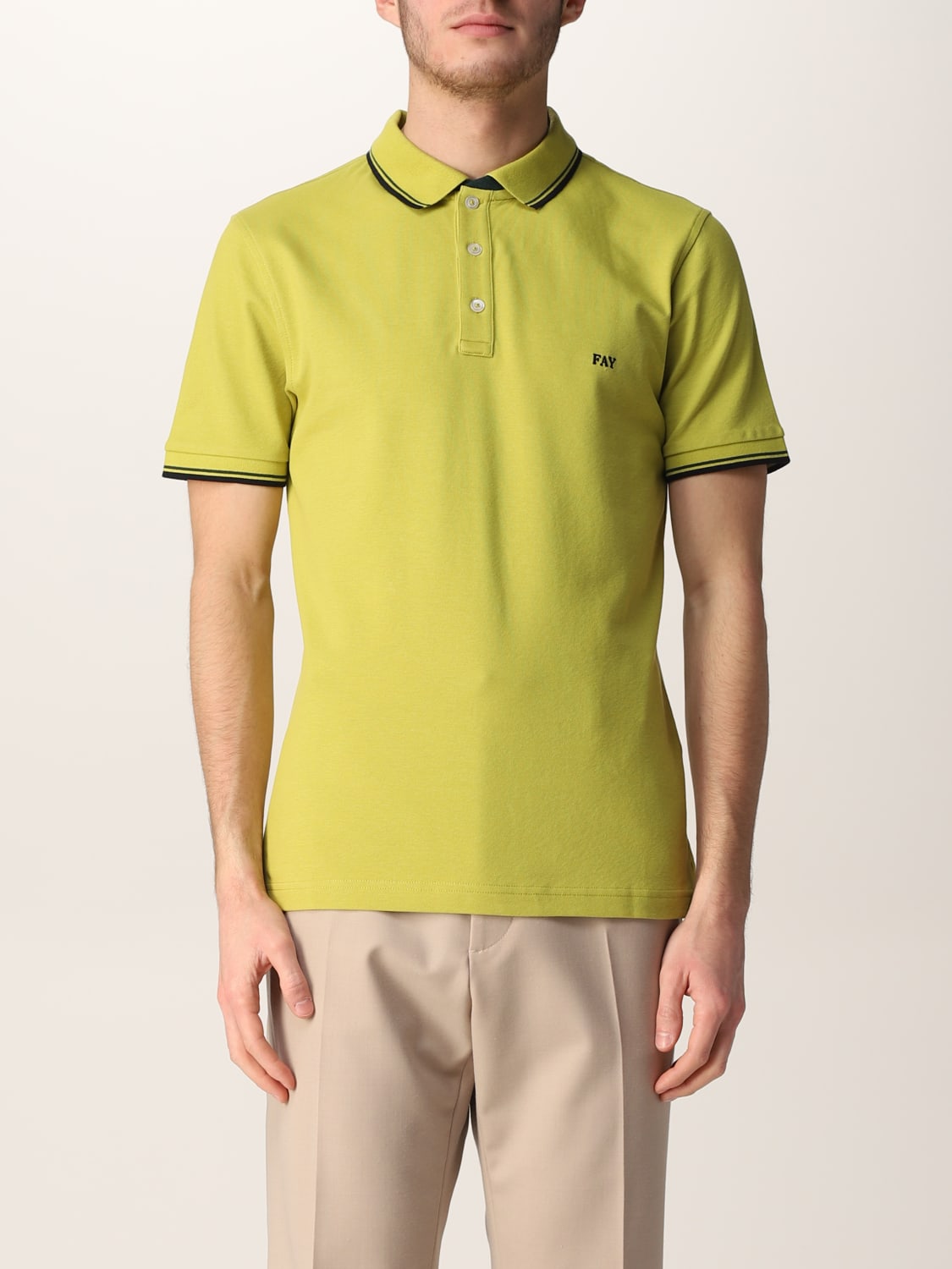 FAY POLO: Fay Herren Polo, Limette - Img 1