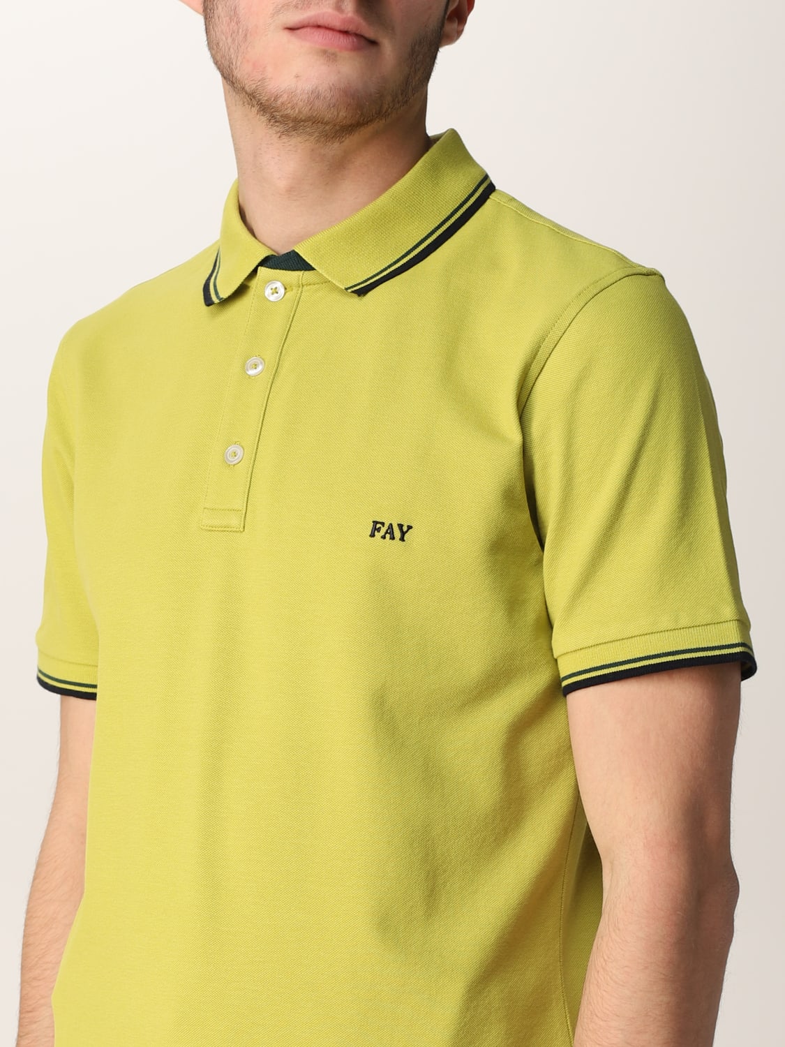 FAY POLO: Fay Herren Polo, Limette - Img 3