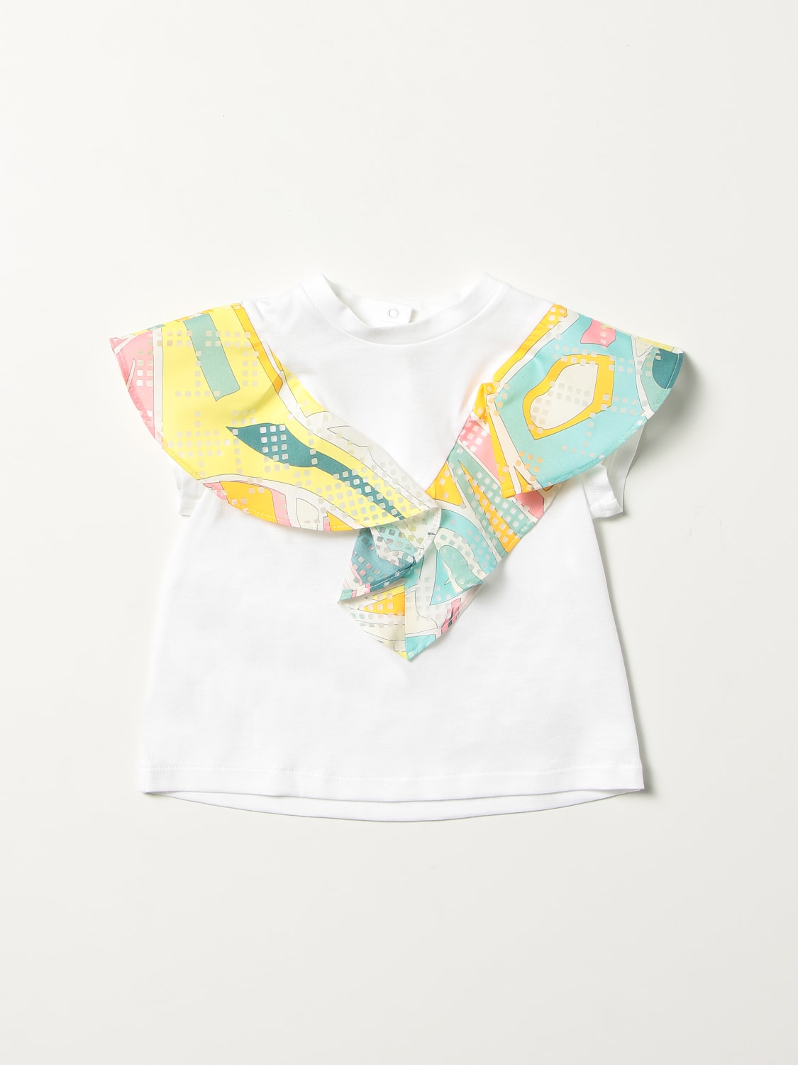 PUCCI T-SHIRT: T-shirt Pucci con rouches a fantasia, Bianco - Img 1