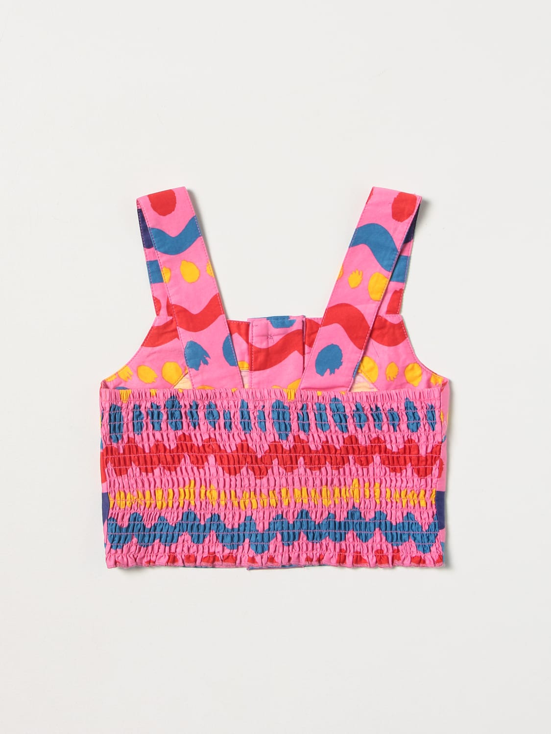 STELLA MCCARTNEY TOP: Stella McCartney cotton top with geometric print, Fuchsia - Img 2