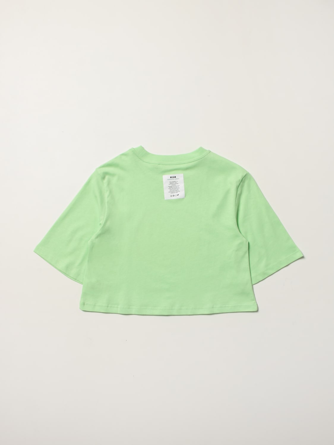 MSGM KIDS T-SHIRT: MSGM Kids Fantastic Green T-shirt, Green - Img 2