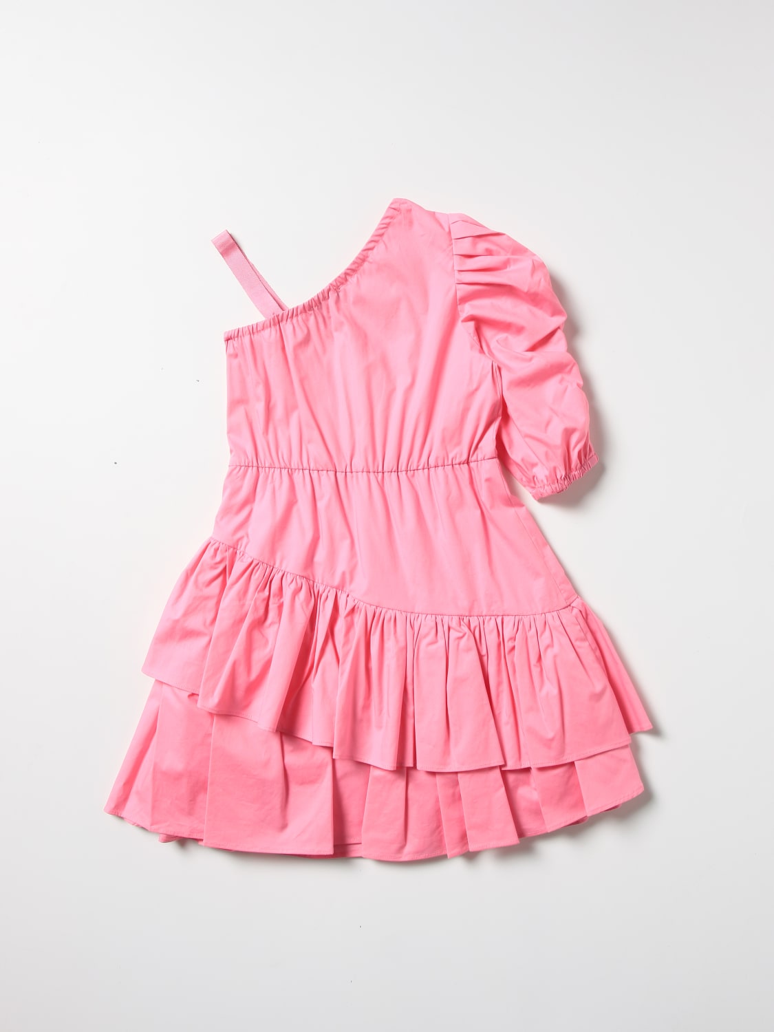 TWINSET DRESS: Twinset one-shoulder dress in poplin, Fuchsia - Img 2