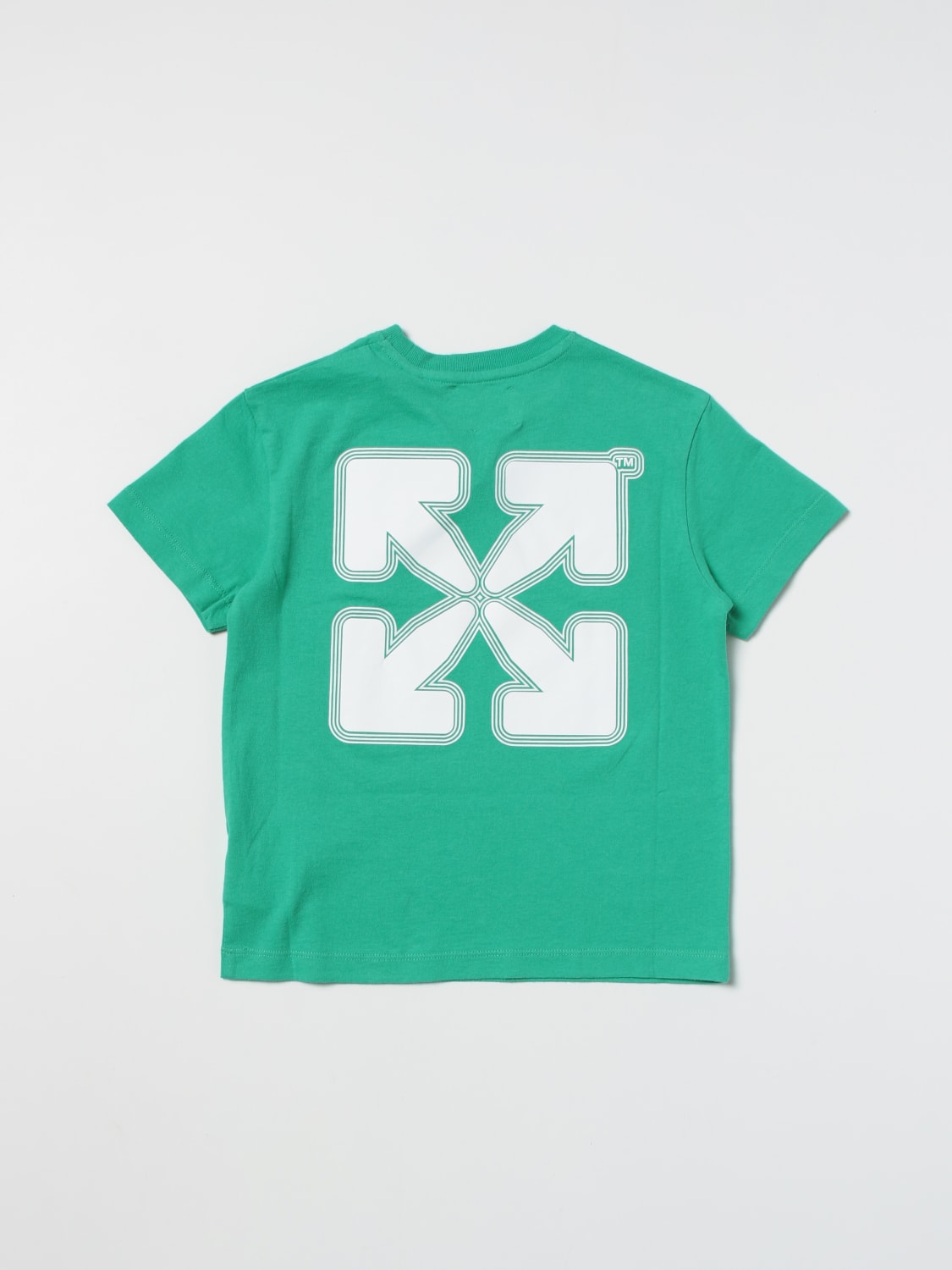 OFF-WHITE KIDS T-SHIRT: Off-White logo T-shirt, Green - Img 2