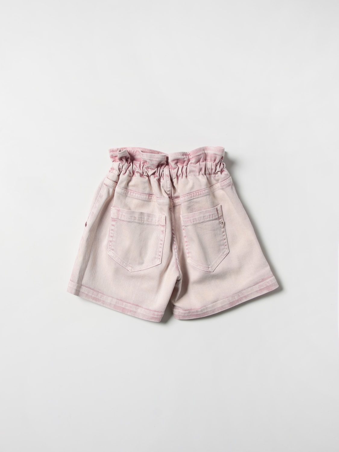 DONDUP KIDS SHORT: Bull Dondup denim shorts in washed denim, Pink - Img 2