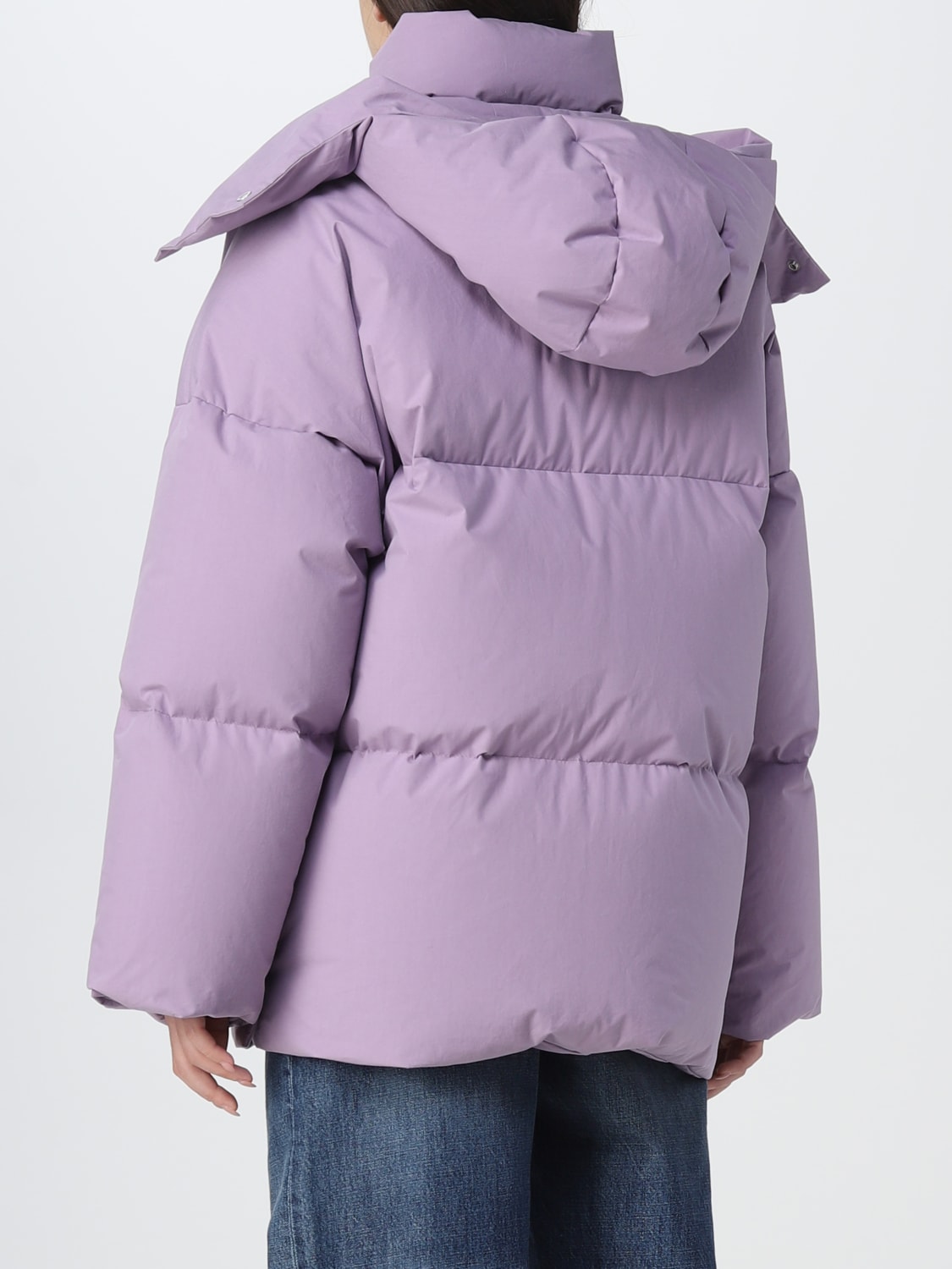 BOTTEGA VENETA JACKET: Bottega Veneta satin poplin down jacket, Lilac - Img 3