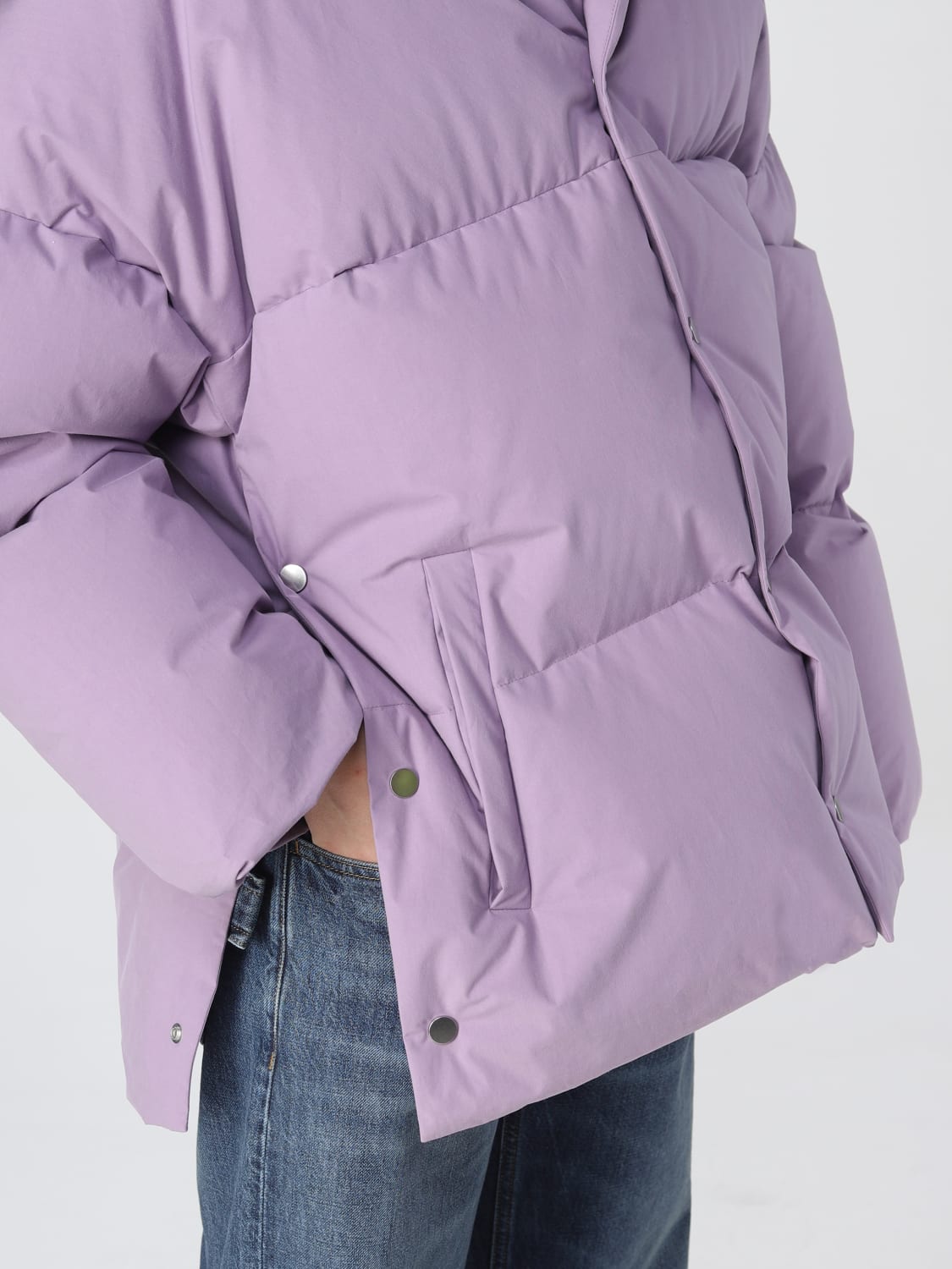 BOTTEGA VENETA JACKET: Bottega Veneta satin poplin down jacket, Lilac - Img 5