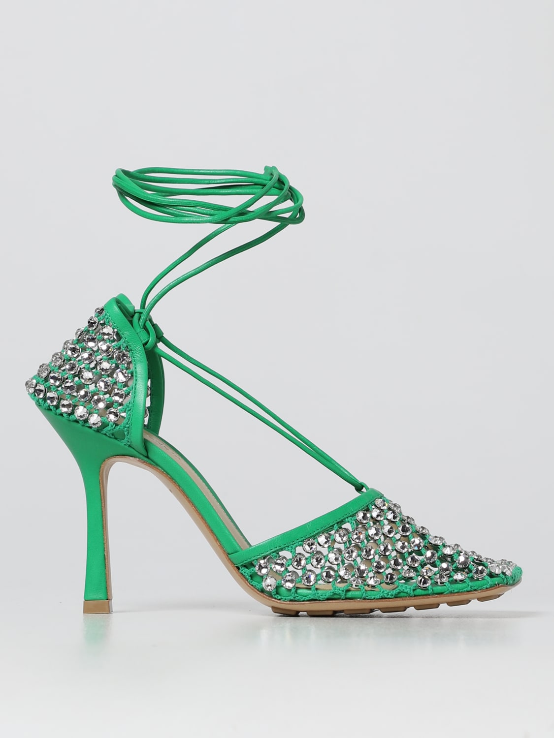 BOTTEGA VENETA SANDALES À TALONS: Chaussures femme Bottega Veneta, Vert - Img 1