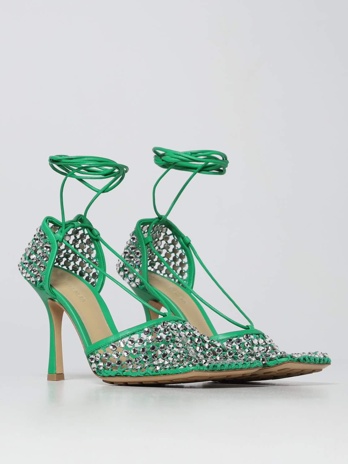 BOTTEGA VENETA SANDALES À TALONS: Chaussures femme Bottega Veneta, Vert - Img 2