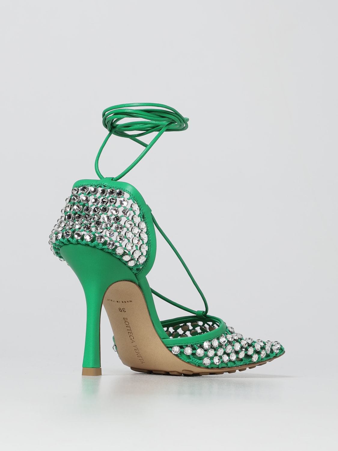 Bottega Veneta Sparkle stretch lace-up sandals