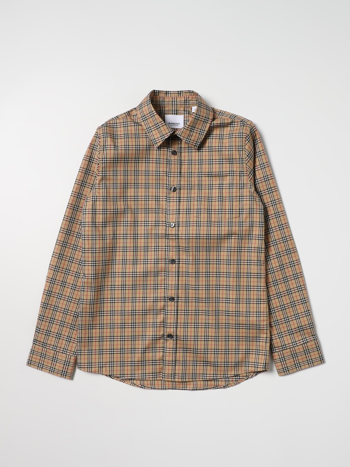 Burberry Outlet: stretch shirt - Beige | Burberry shirt 8042957 online at GIGLIO.COM